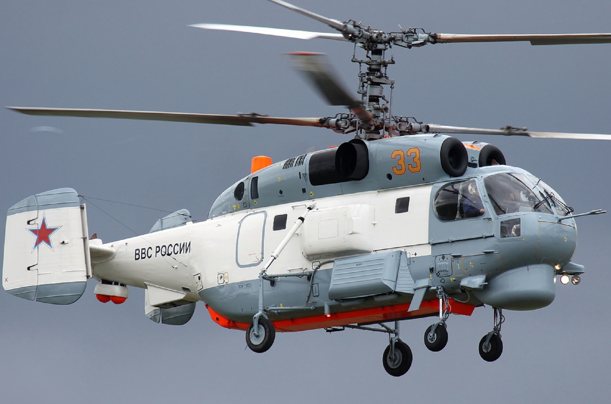 Russian Kamov Ka-27 helicopter in flight HD Wallpaper