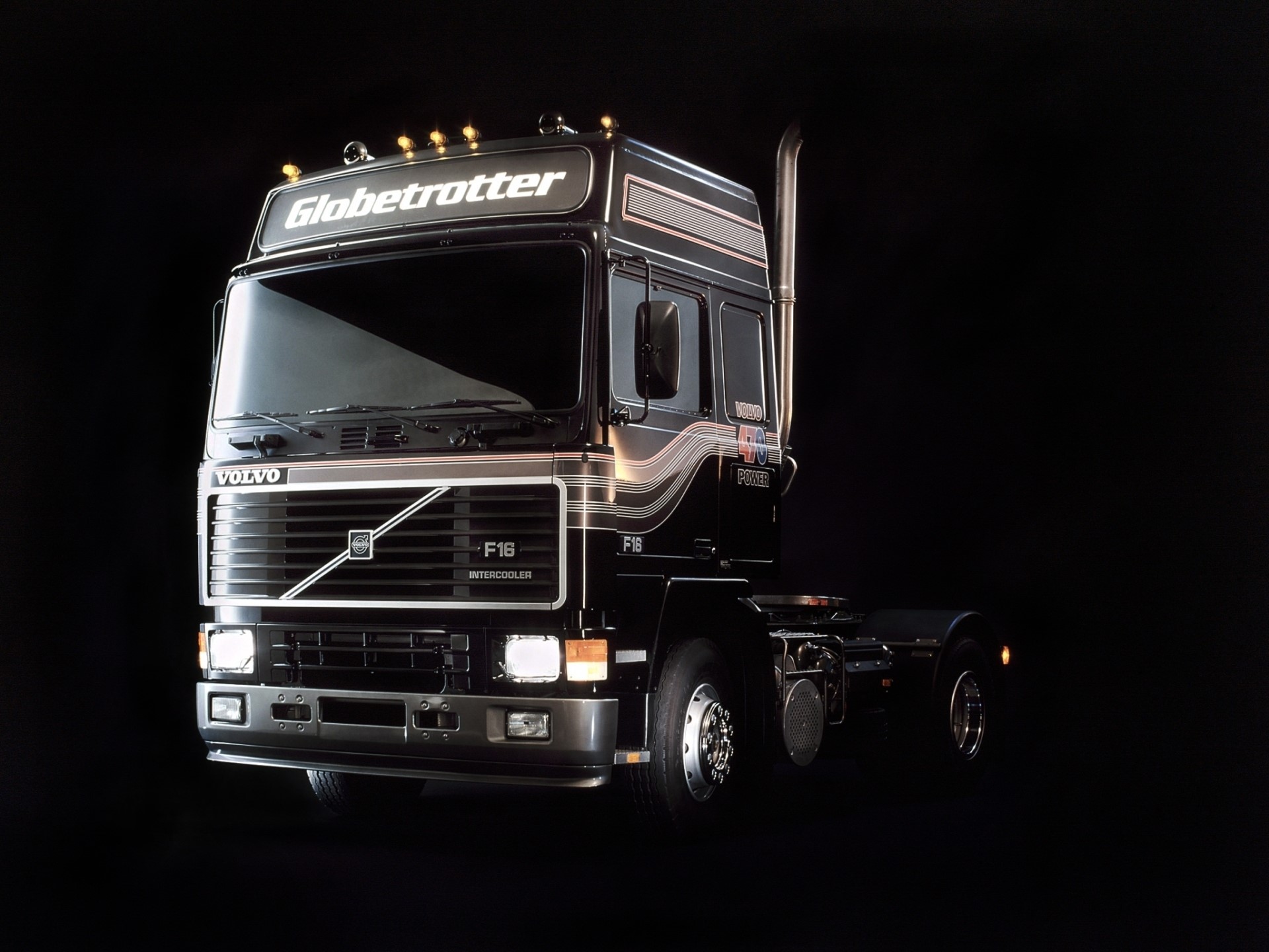 Black Volvo F16 Globetrotter Semi-Truck HD Wallpaper