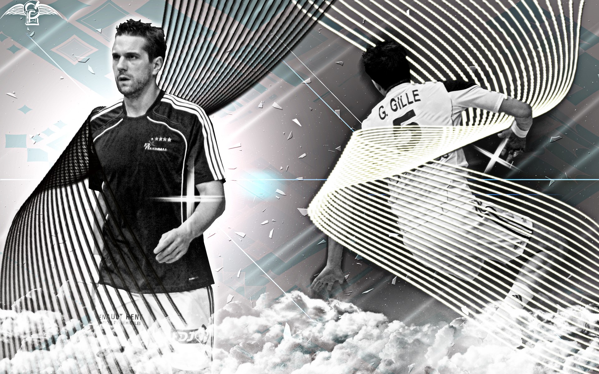 Handball players G. Gille and another player HD Wallpaper