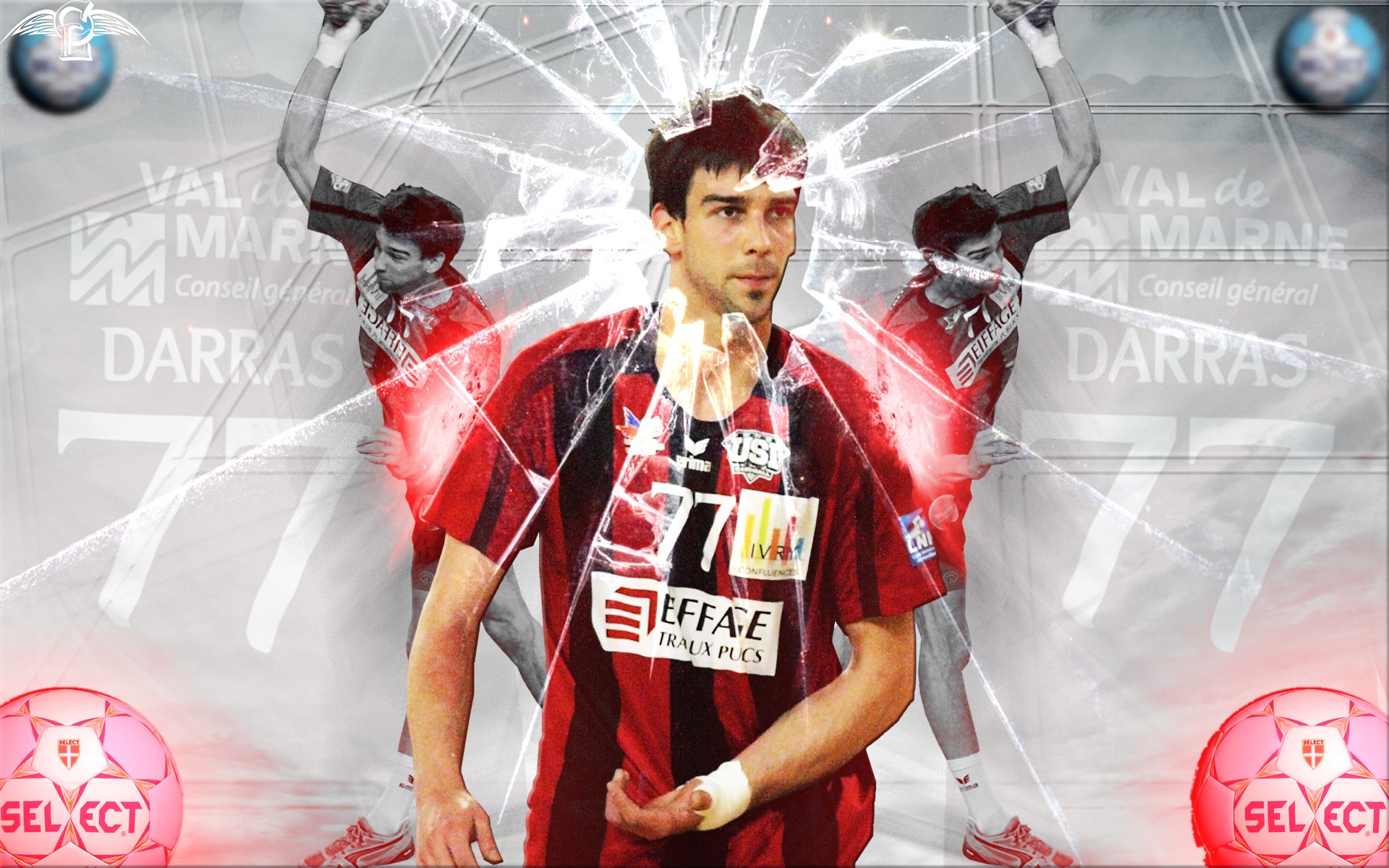Handball Player with Number 77 HD Wallpaper
