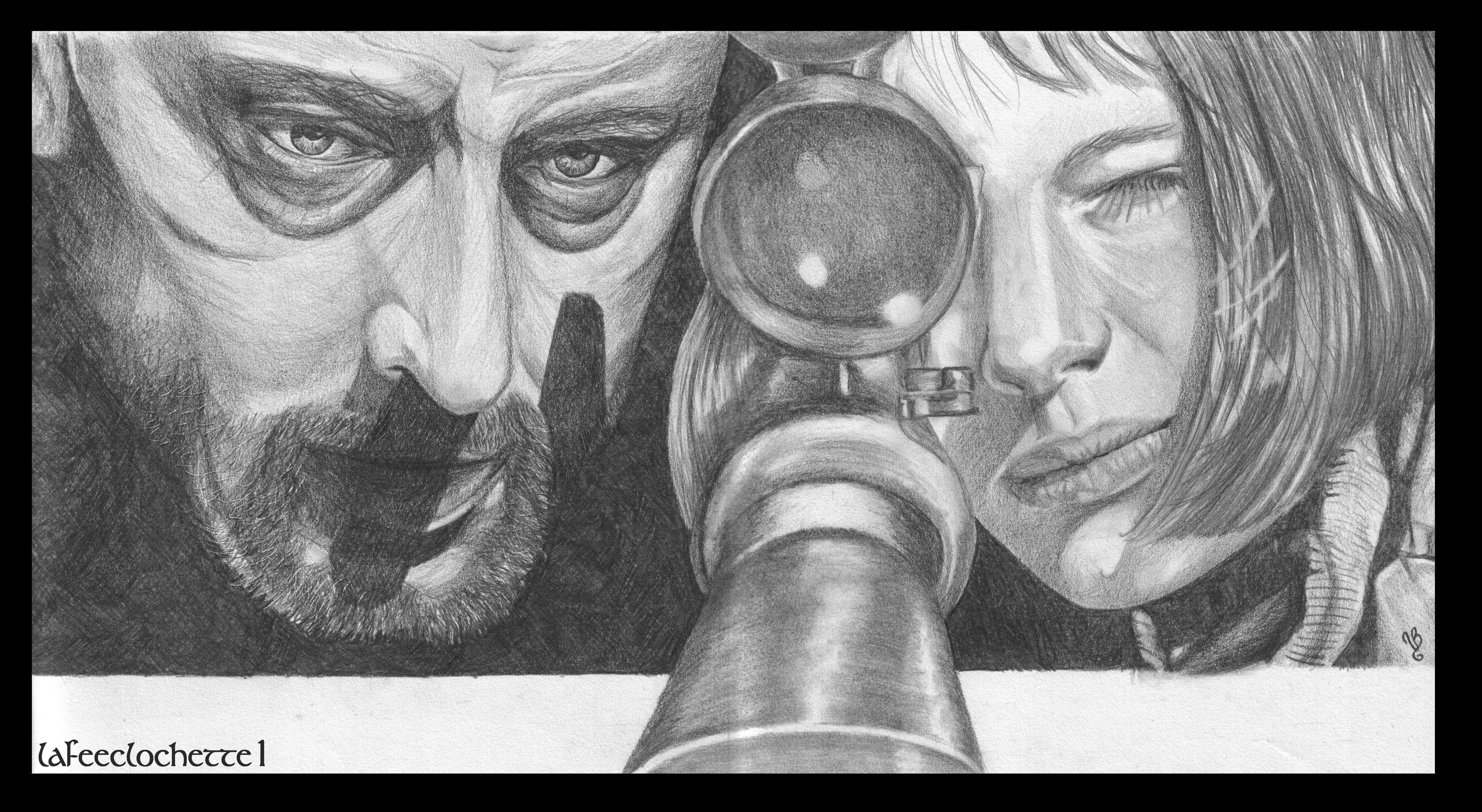 Leon and Mathilda with a sniper rifle HD Wallpaper