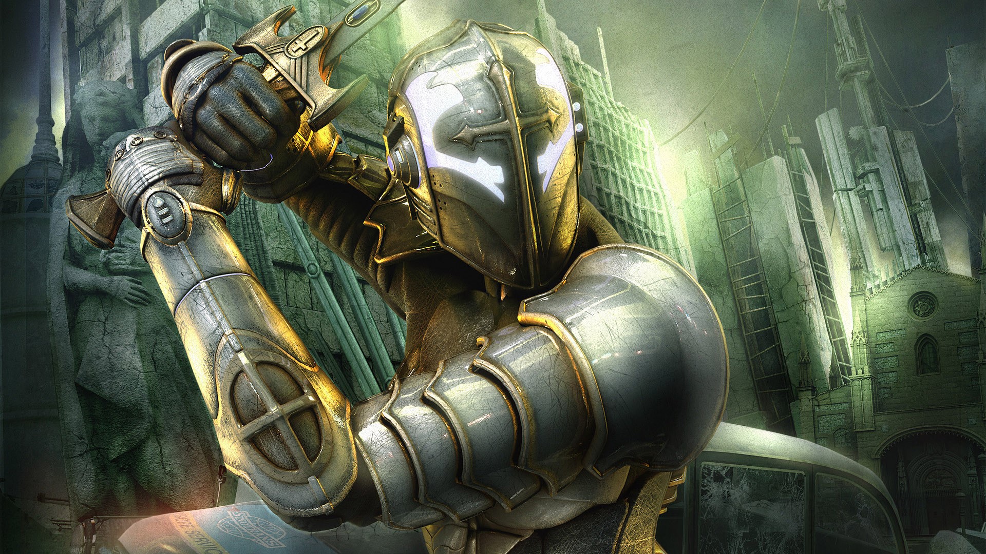 Hellgate: London character with sword HD Wallpaper