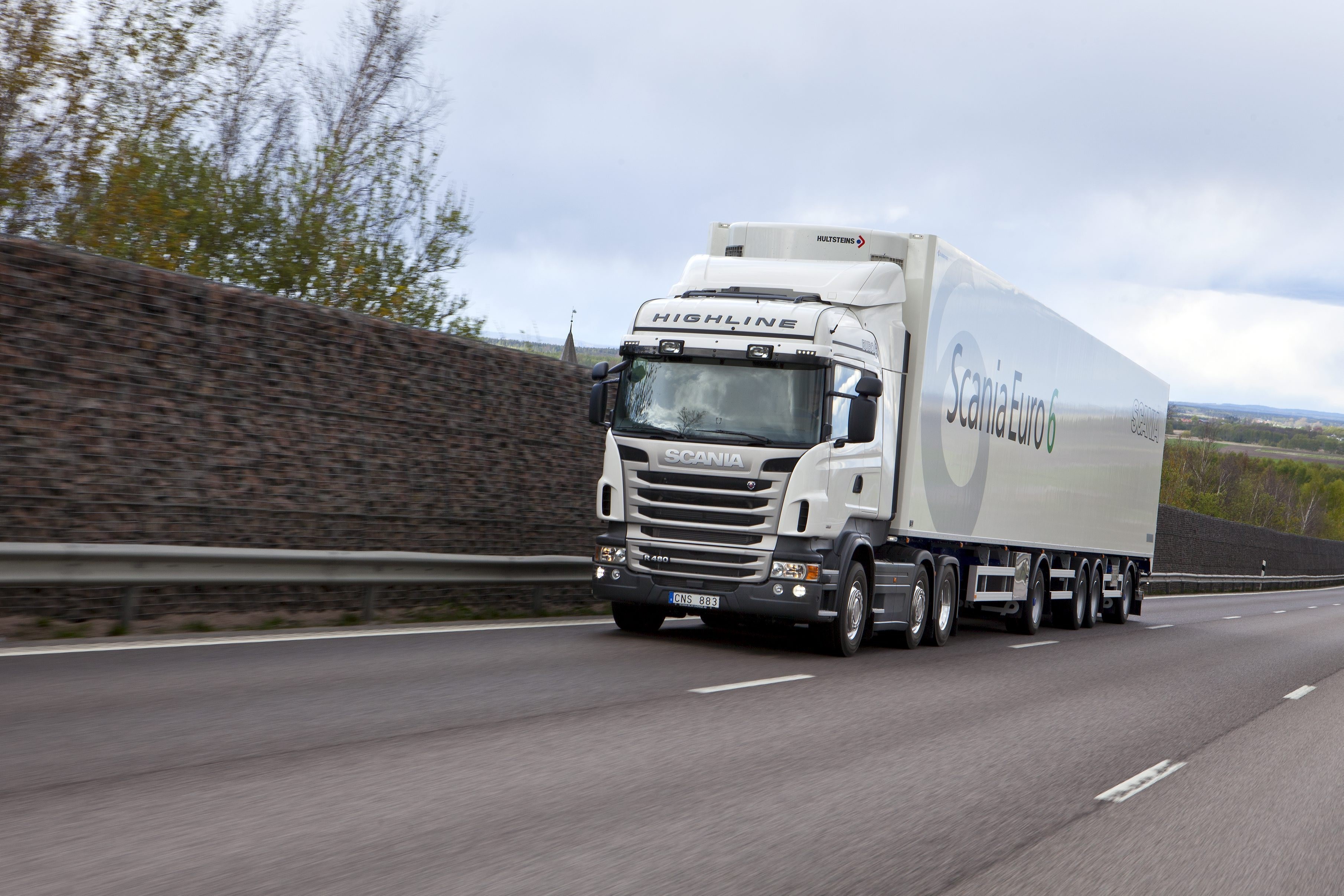 Scania Euro 6 Highline Truck on Highway HD Wallpaper