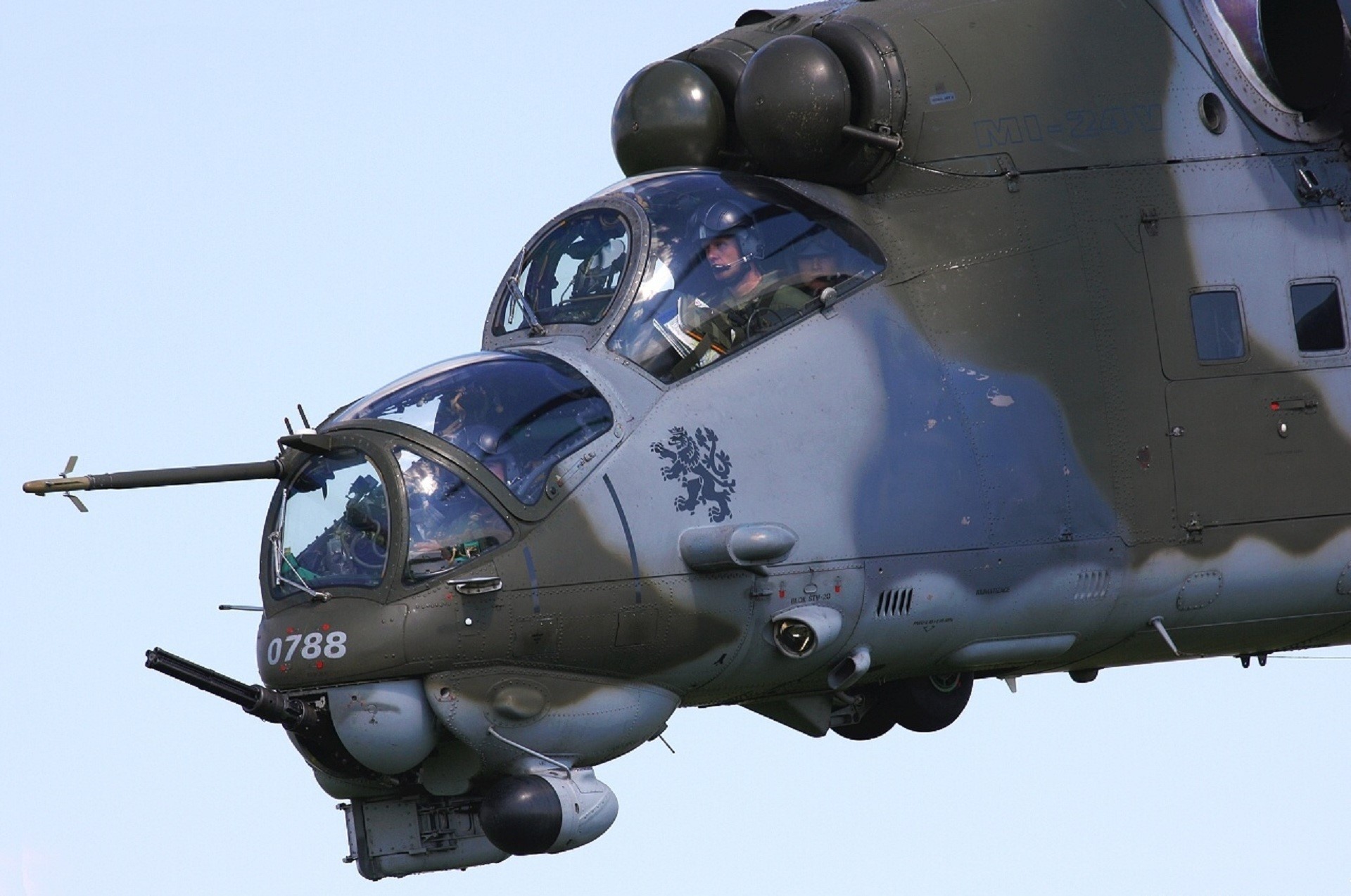 Mil Mi-24 Hind helicopter in flight HD Wallpaper