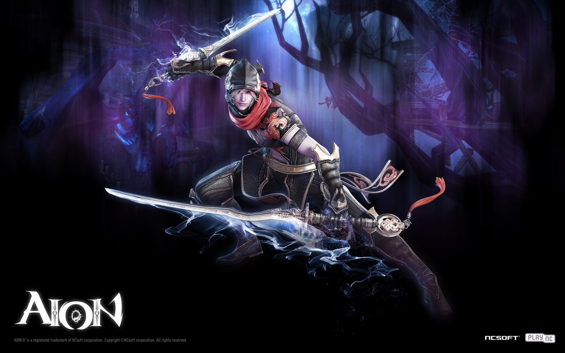 Aion: Tower of Eternity character with swords HD Wallpaper