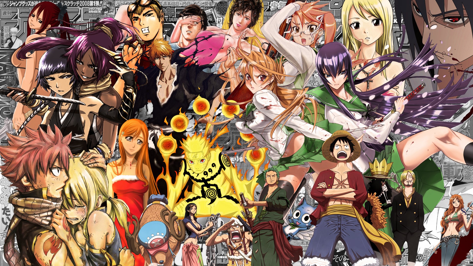 Anime characters from various series HD Wallpaper
