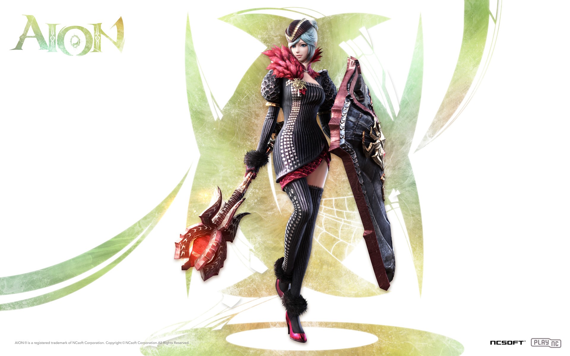 Aion: Tower of Eternity character with shield and staff HD Wallpaper