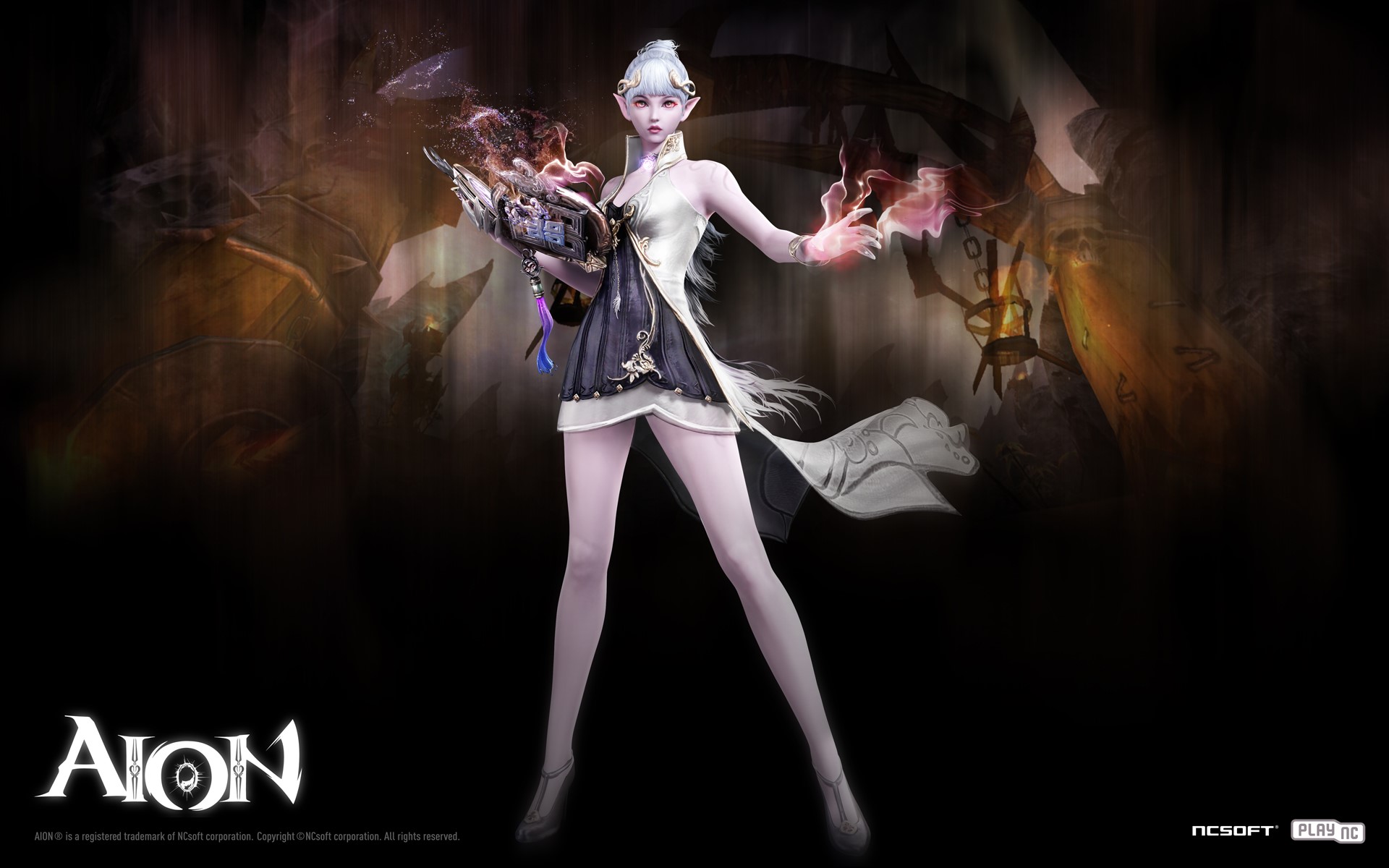 Aion: Tower of Eternity character with magic HD Wallpaper