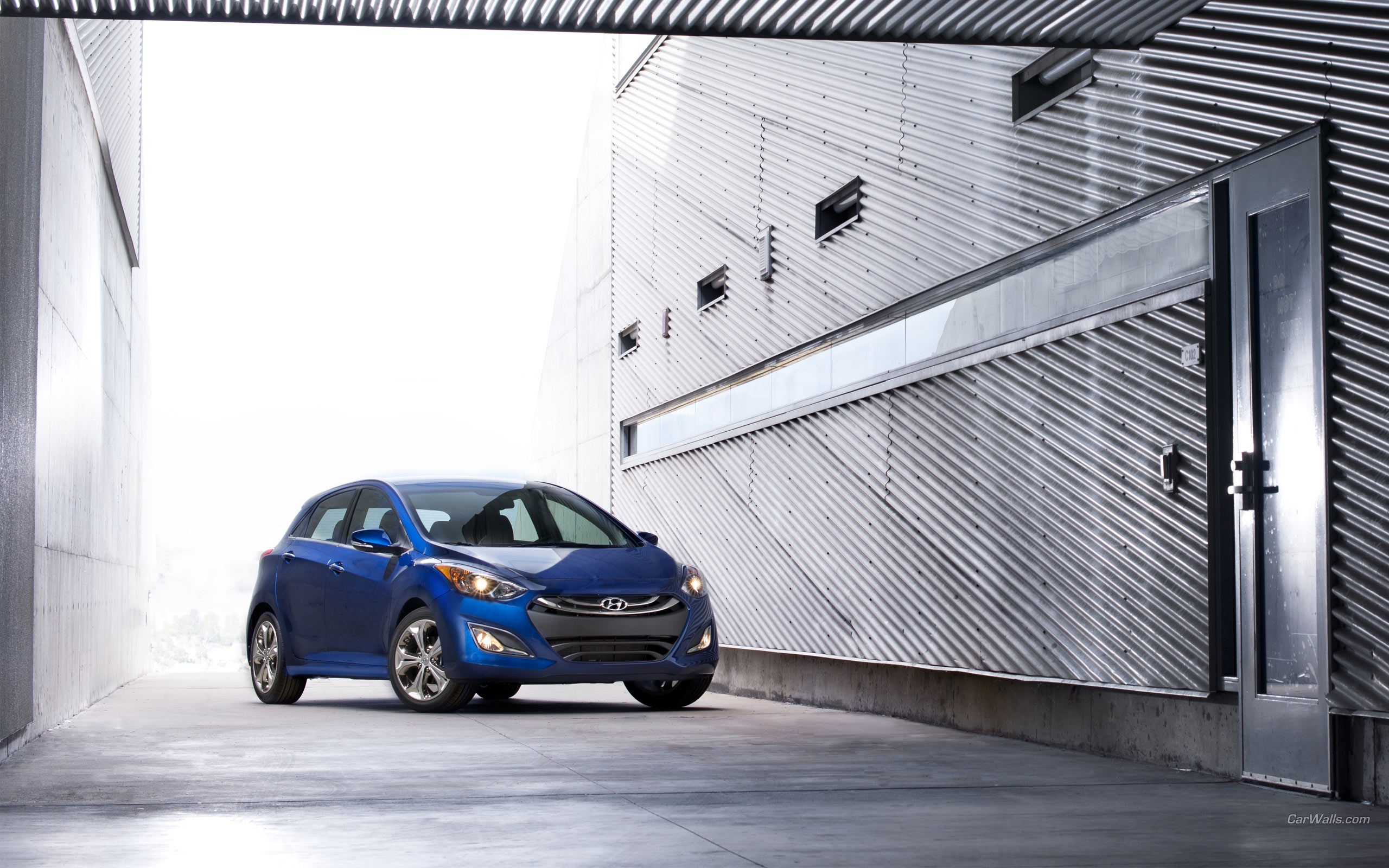 Blue Hyundai Elantra GT Hatchback HD Wallpaper