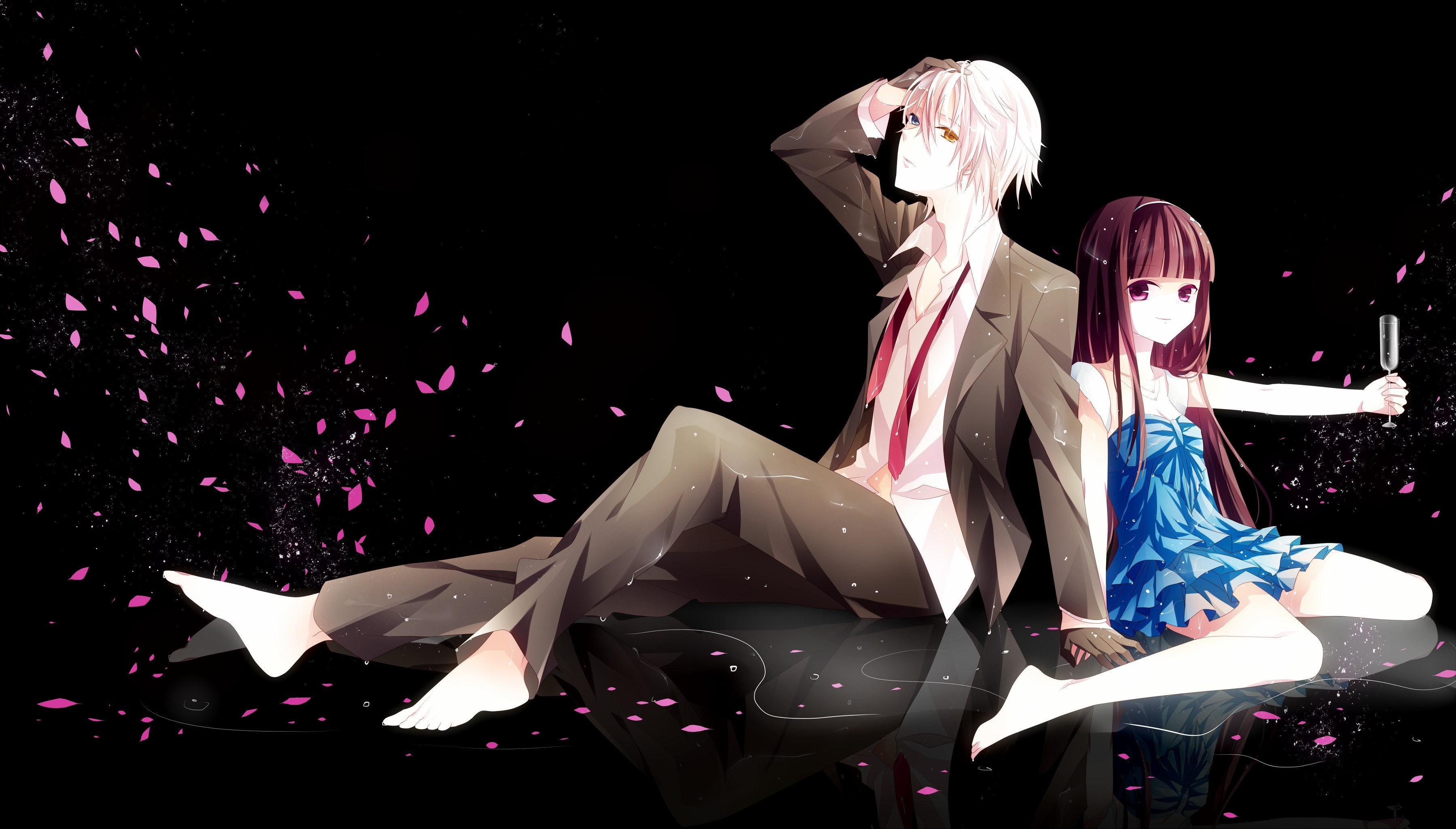 Young man and girl from Inu x Boku SS HD Wallpaper