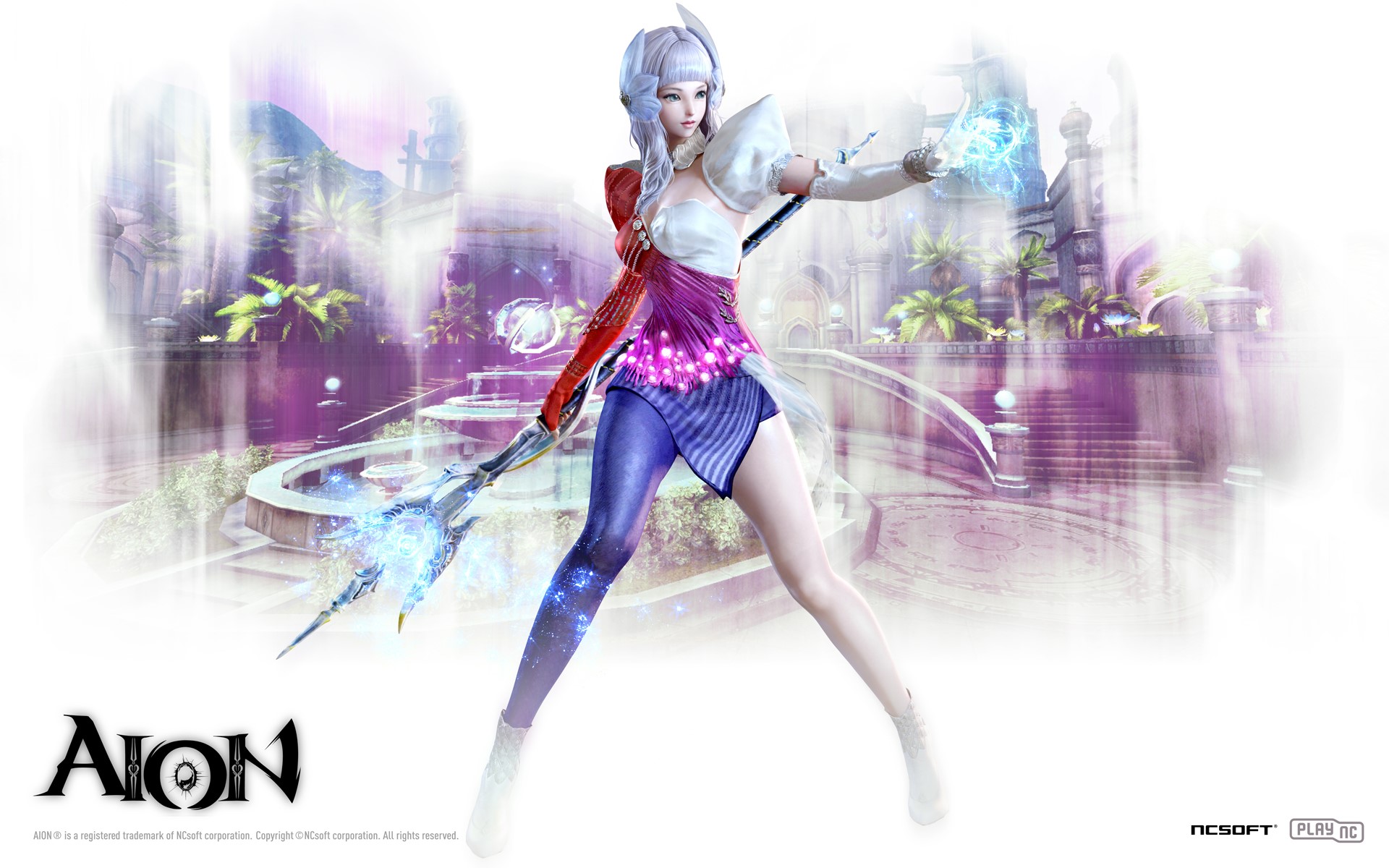 Aion: Tower of Eternity character with staff HD Wallpaper