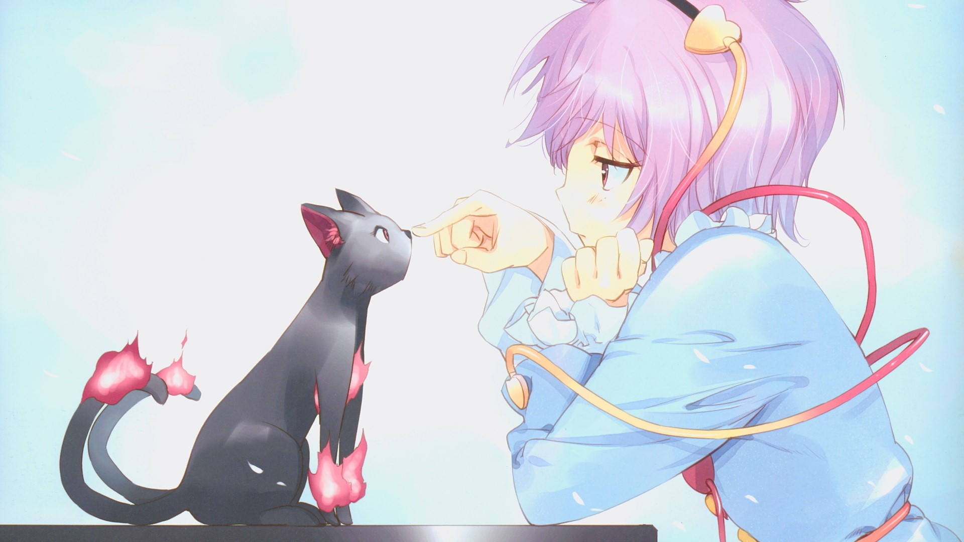 Touhou Collection: Girl and Cat HD Wallpaper