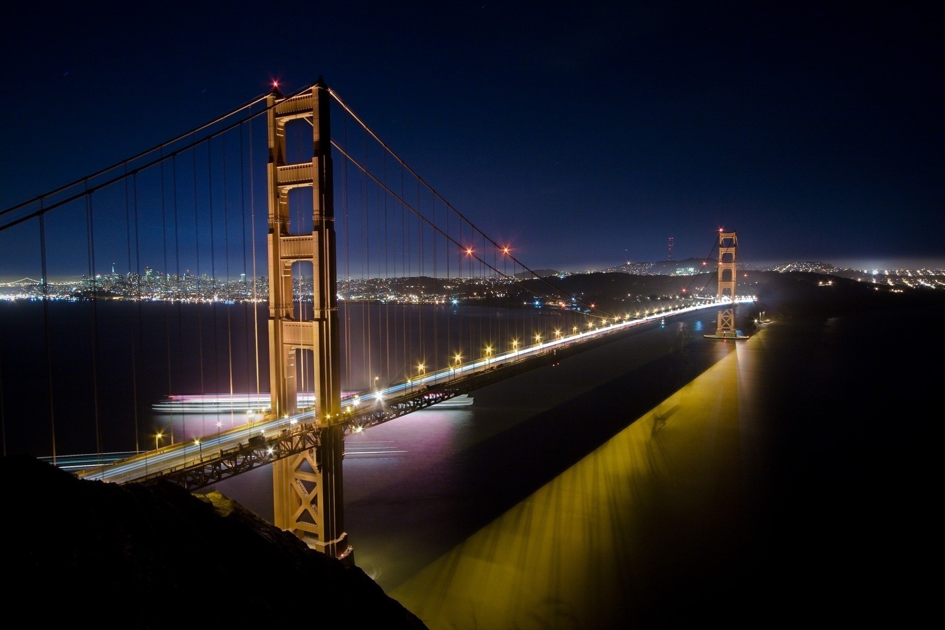 Golden Gate Bridge at Night, San Francisco, California HD Wallpaper