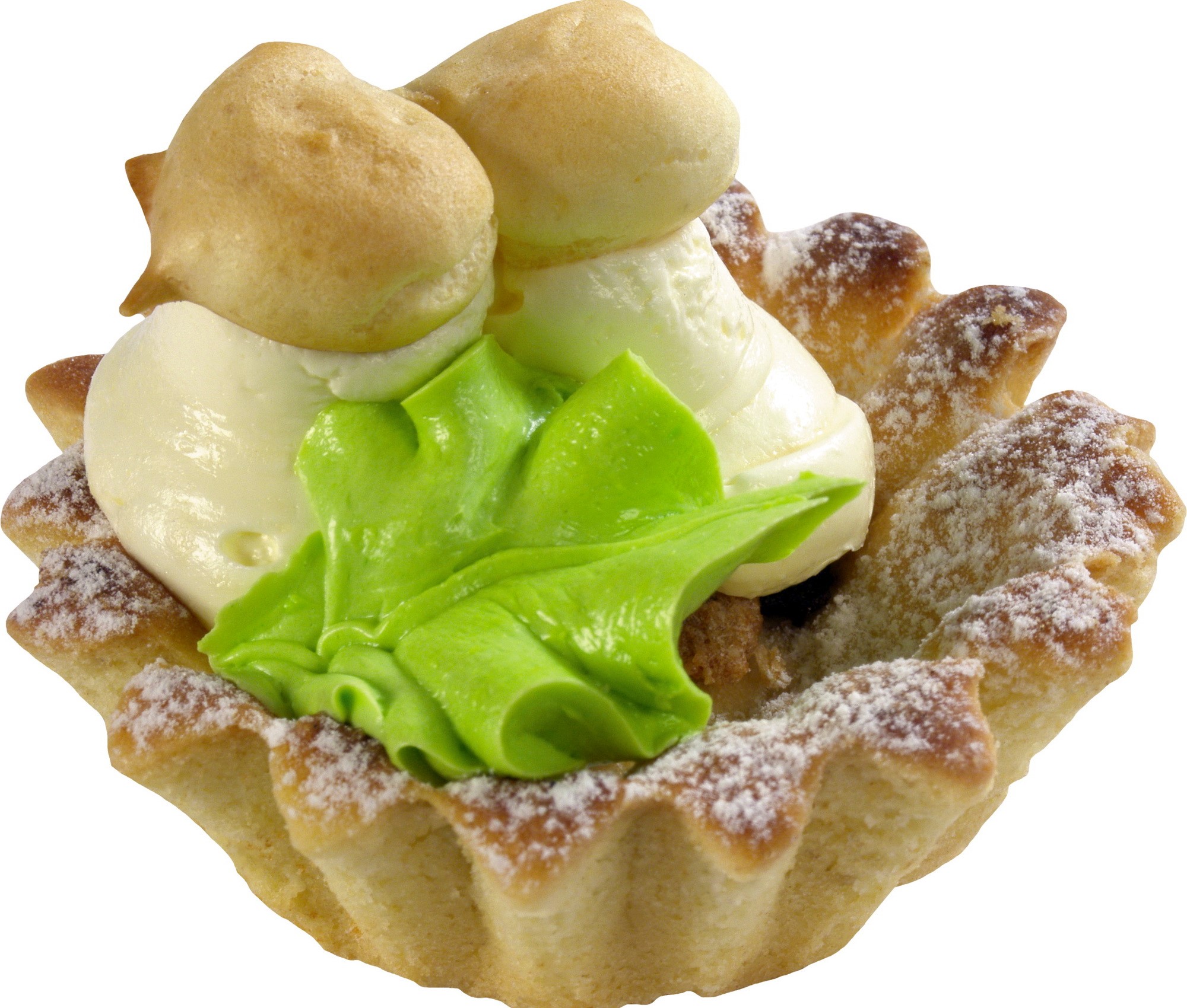 Miniature tart with cream and meringue HD Wallpaper