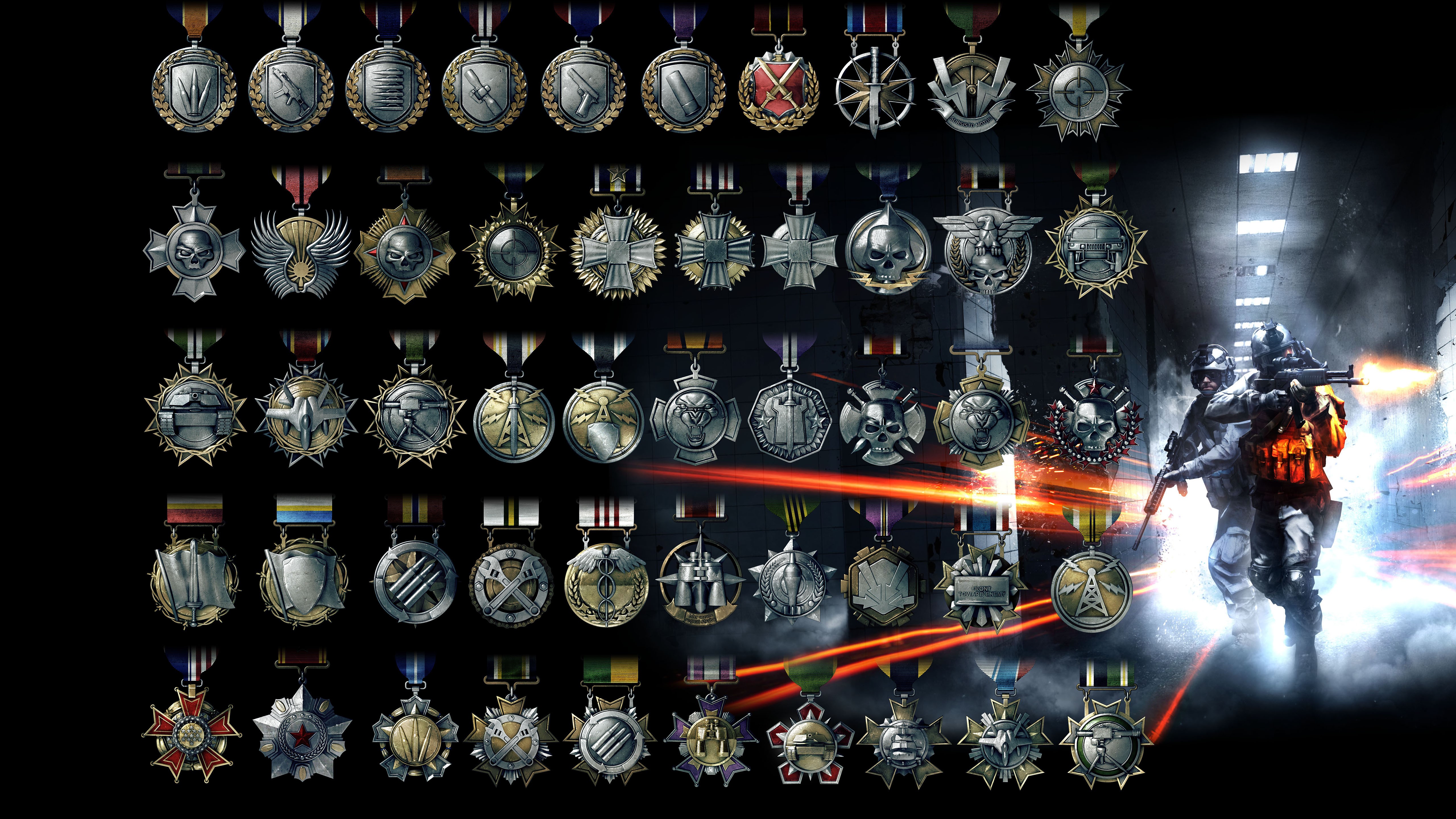 Battlefield 4K medals and soldiers HD Wallpaper