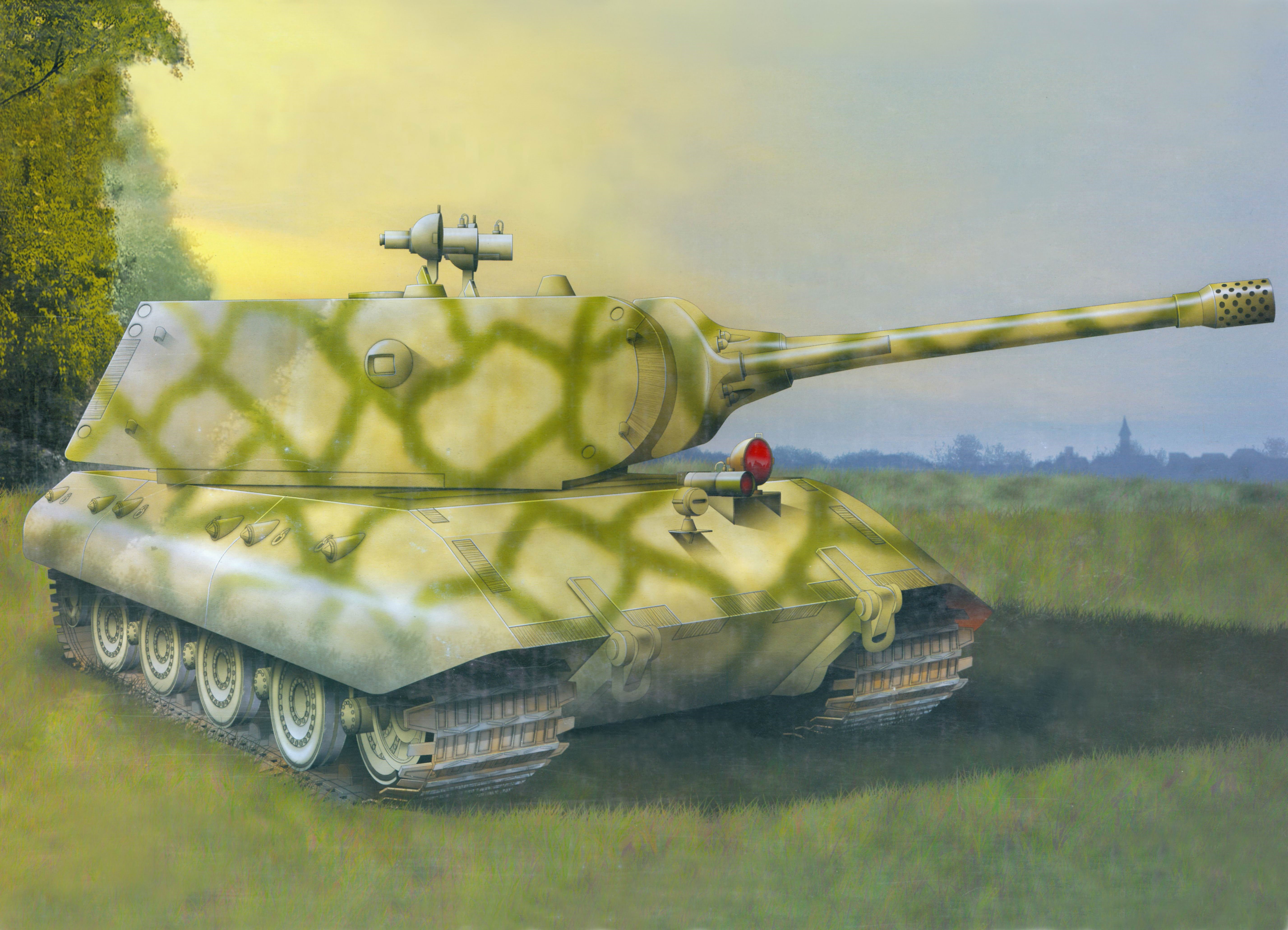 Painting Art of a Camouflaged Tank HD Wallpaper