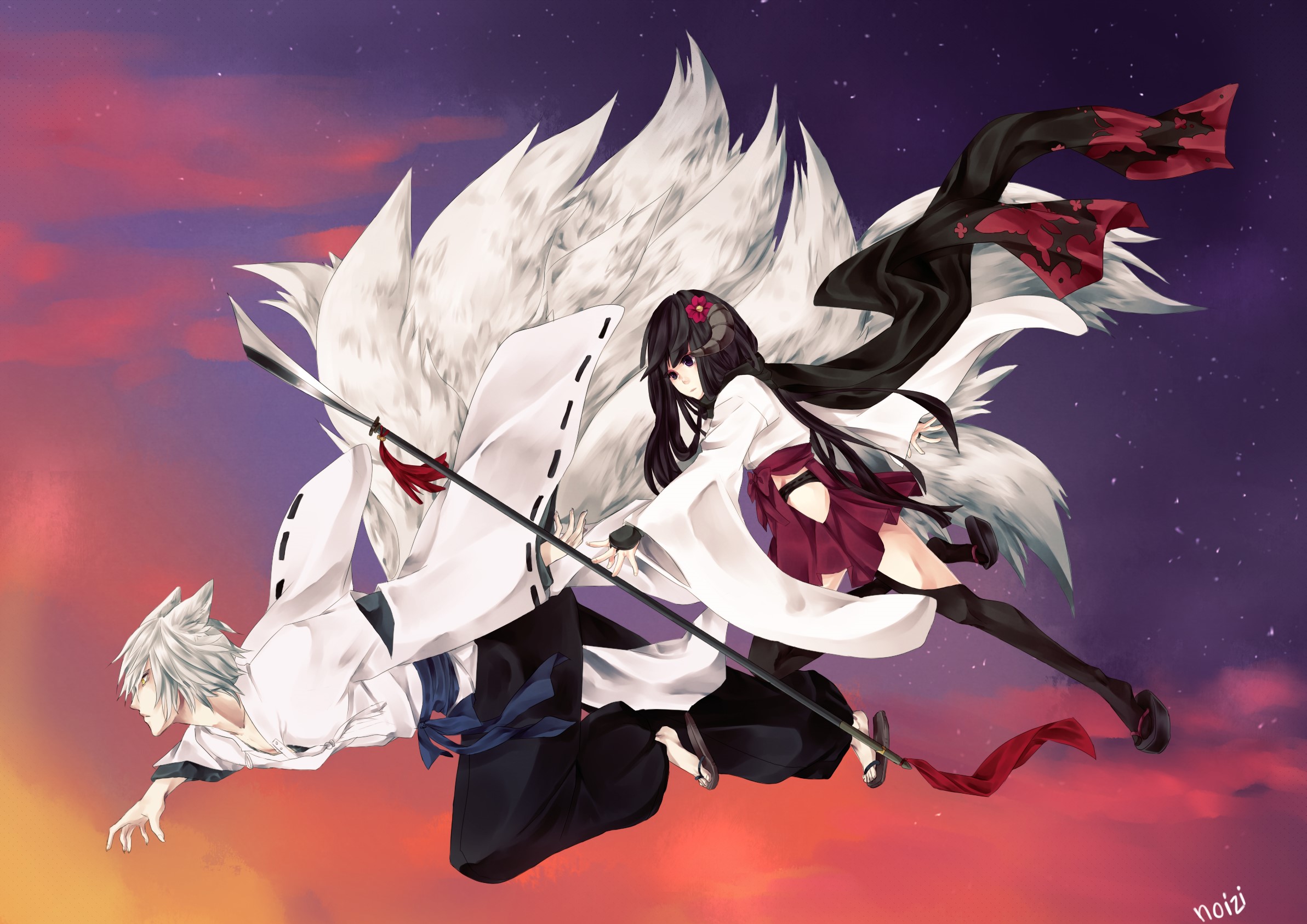 Inu x Boku SS: Shirakiin Ringo and Soushi Miketsukami HD Wallpaper
