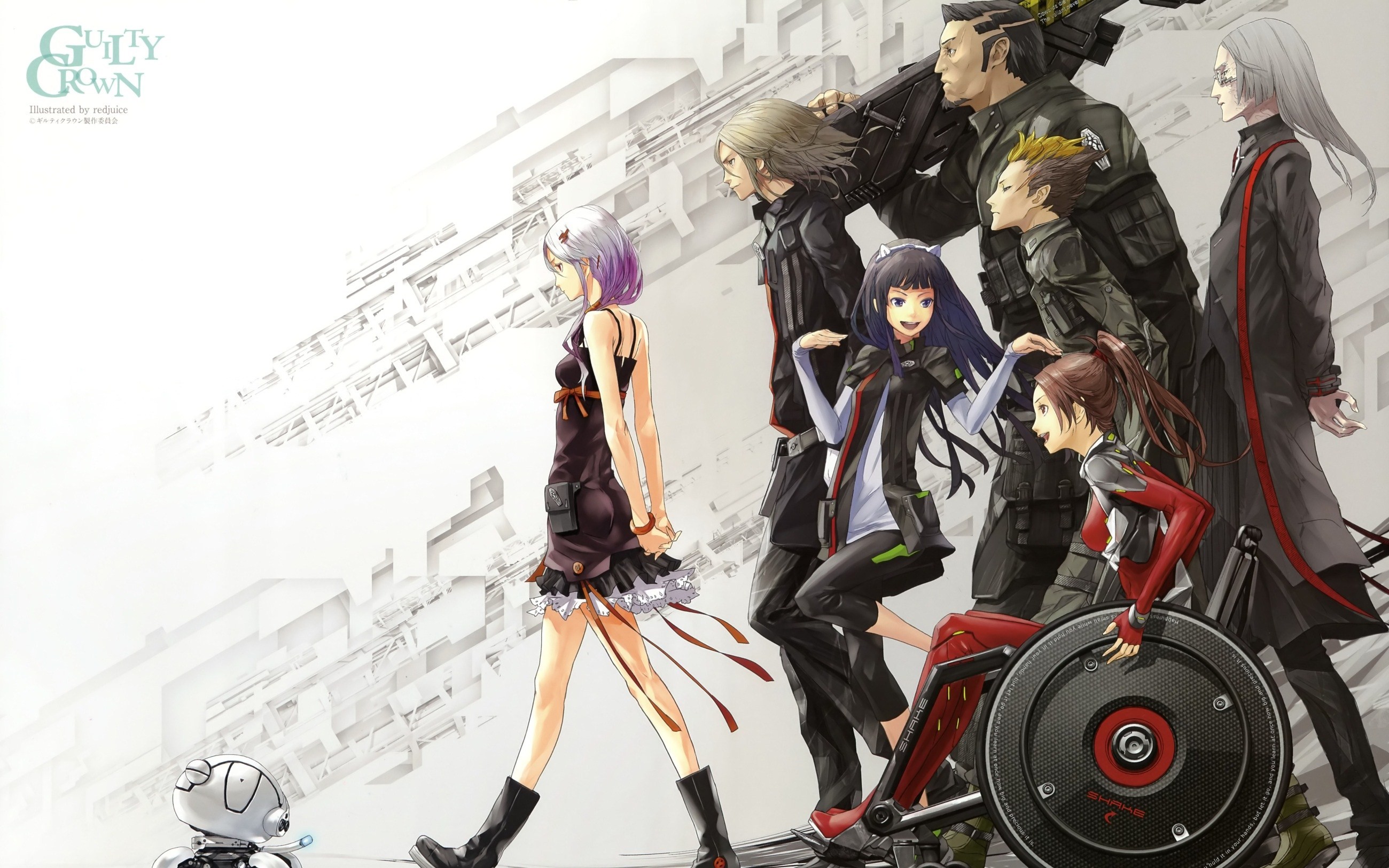 Guilty Crown characters and robot HD Wallpaper