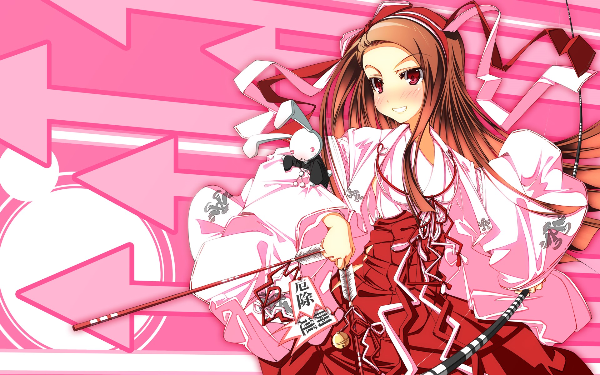 Idolmaster Xenoglossia Anime Girl with Rabbit HD Wallpaper