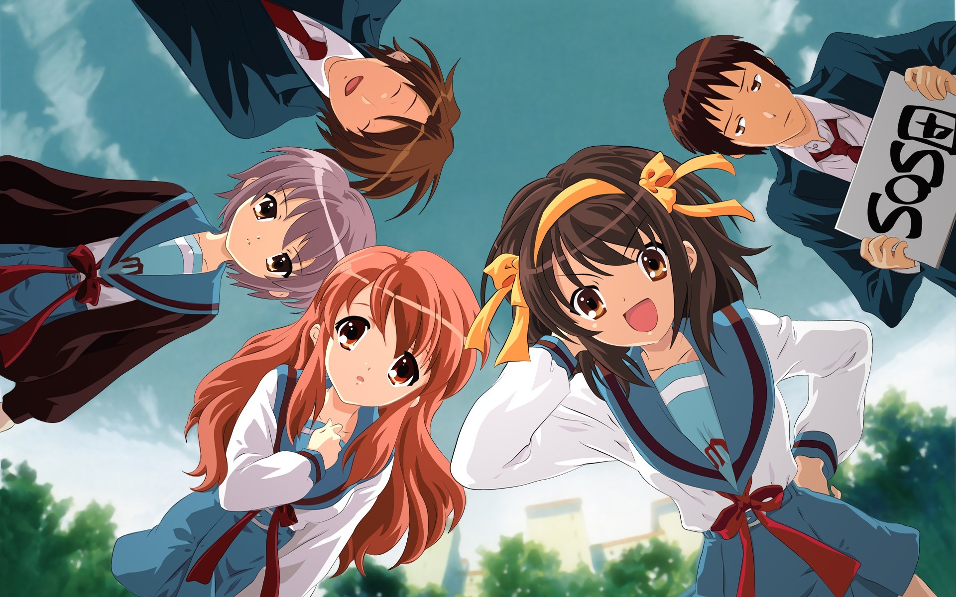 The Melancholy of Haruhi Suzumiya characters HD Wallpaper