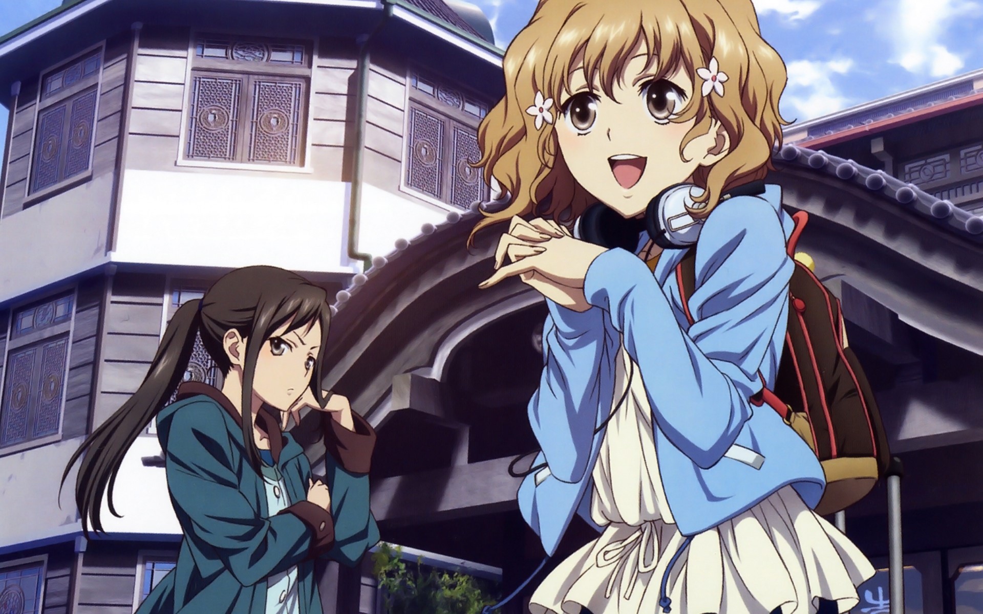 Ohana Matsumae and Koichi Tanemura from Hana-Saku Iroha HD Wallpaper