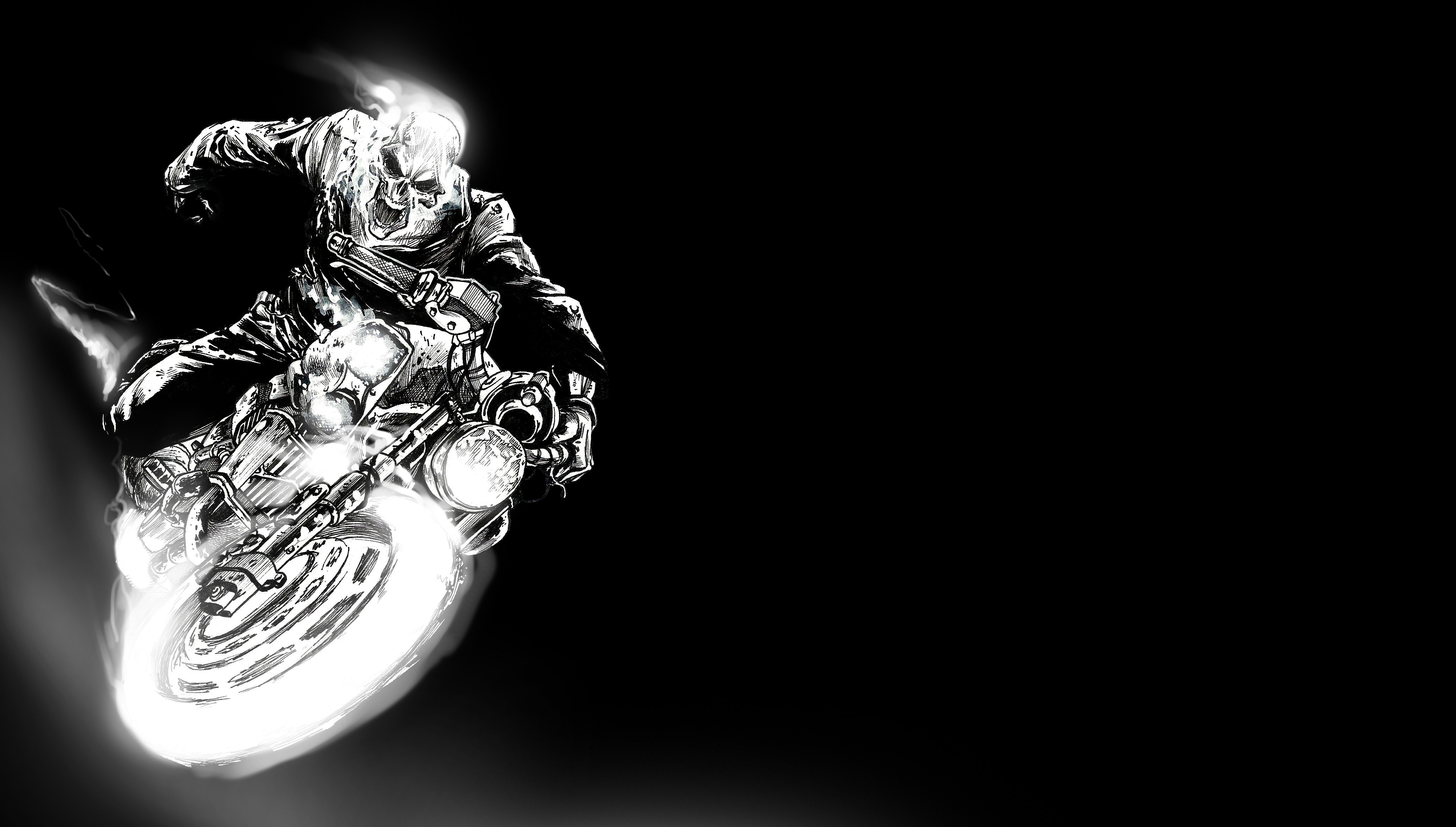 Ghost Rider on a Motorcycle HD Wallpaper