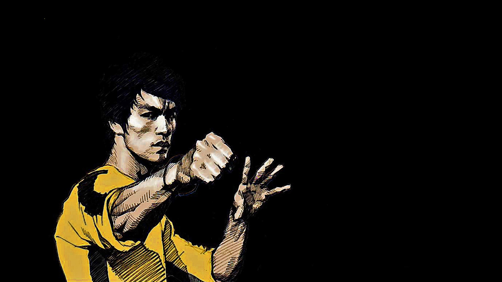 Bruce Lee in yellow shirt HD Wallpaper