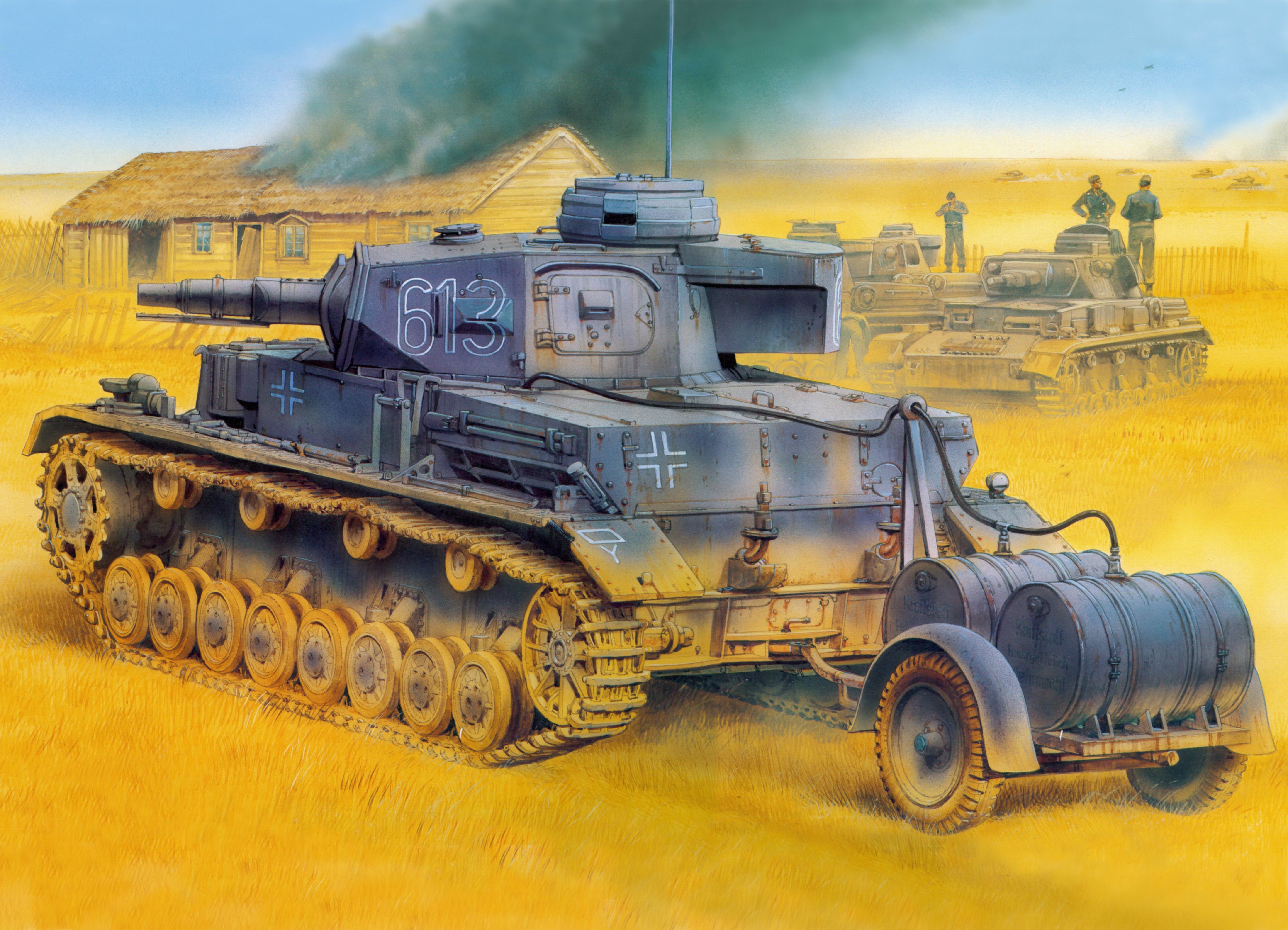 Pz.Kpfw.4 Ausf.E Tank Painting Art HD Wallpaper