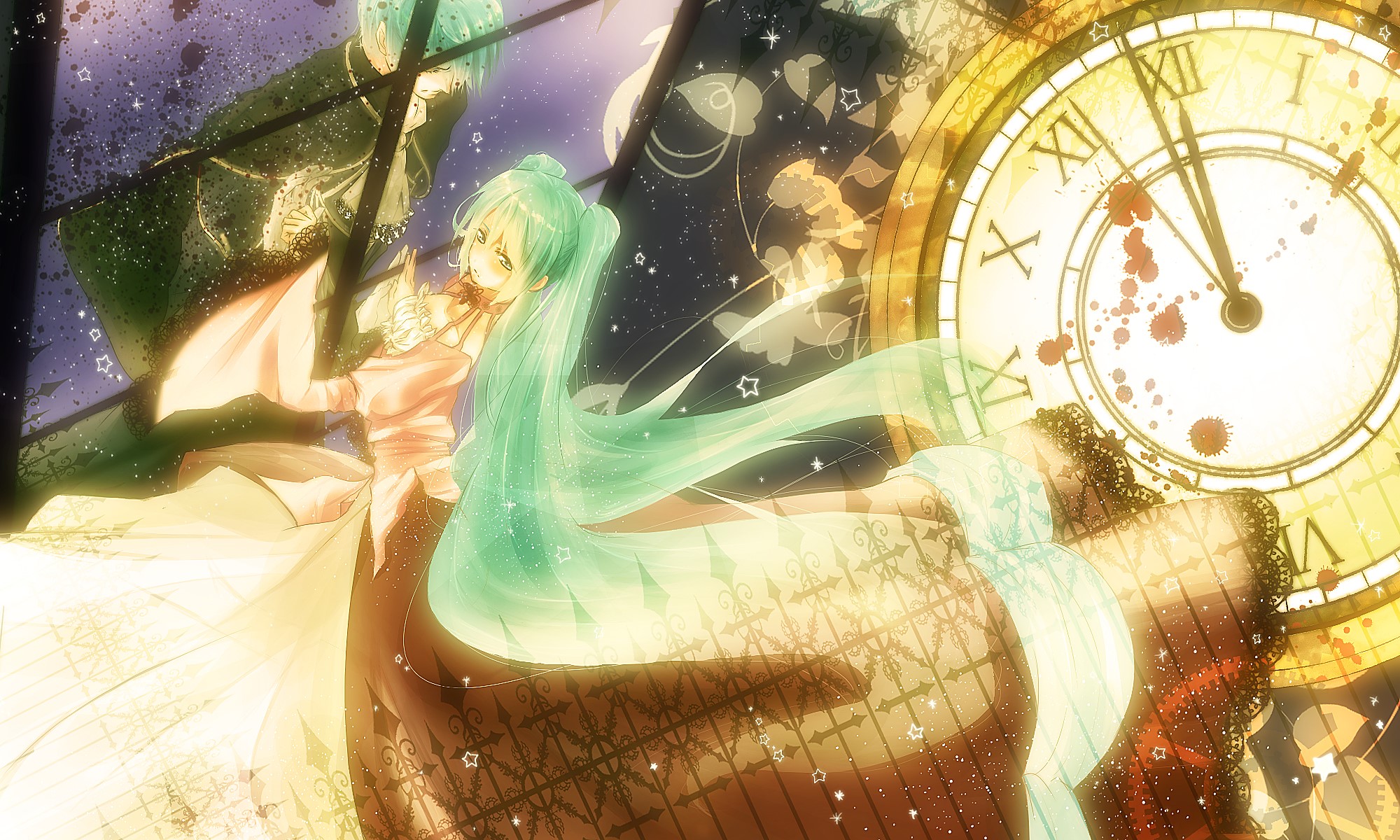 Hatsune Miku and Kagamine Len from Vocaloid HD Wallpaper