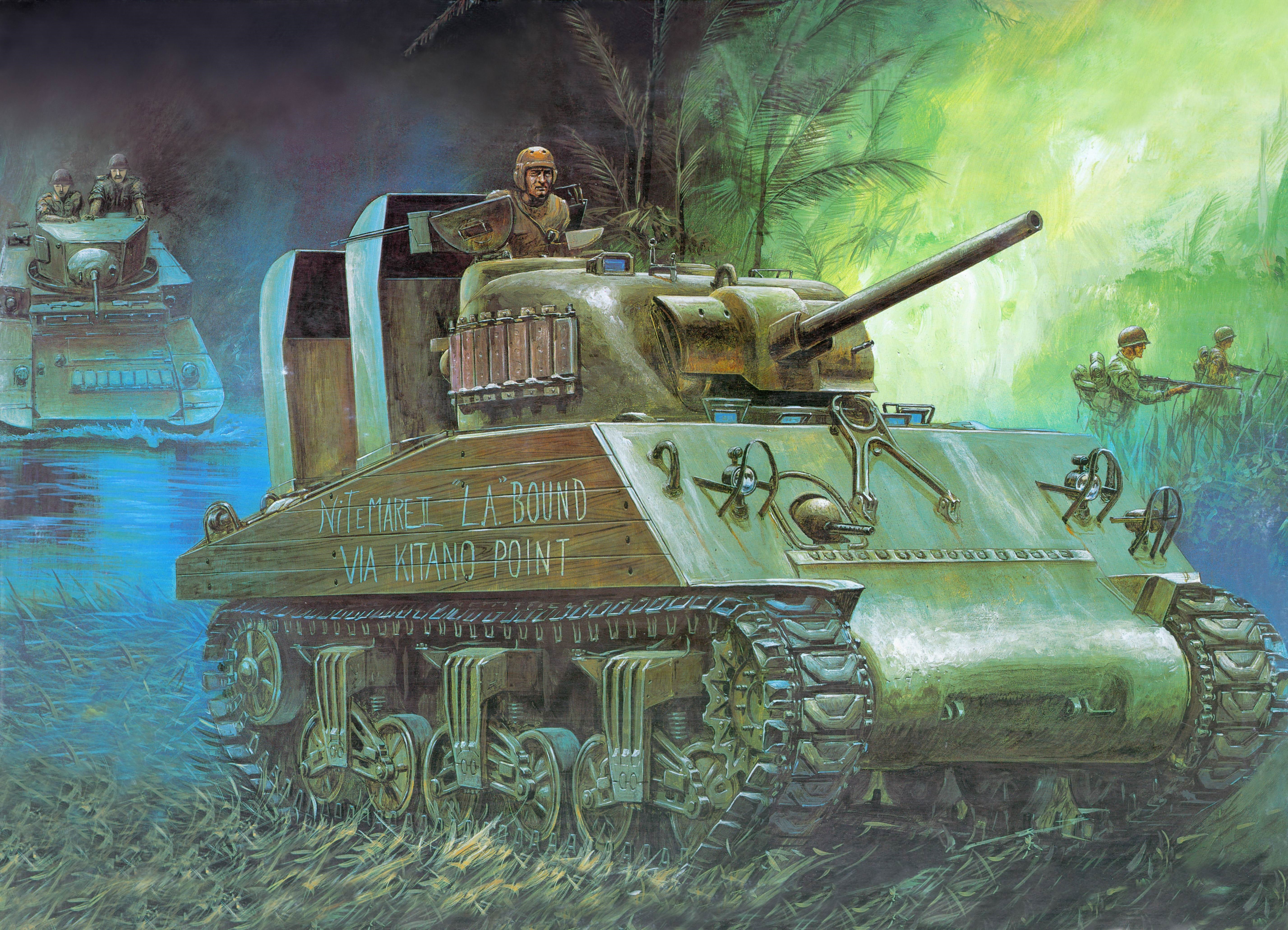 M4A2 Tanks in a Jungle Setting HD Wallpaper