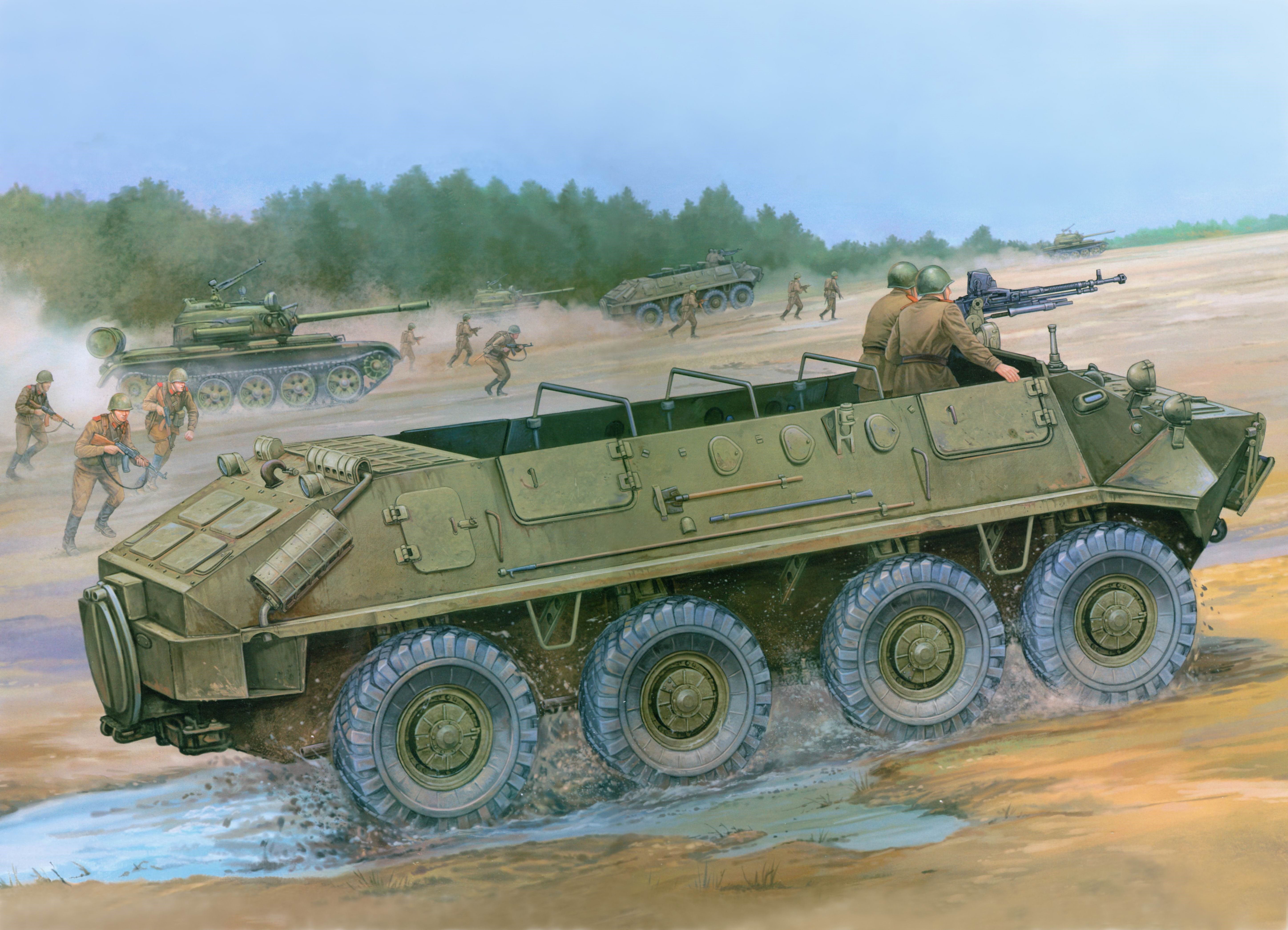 Painting Art of APC and Tanks HD Wallpaper