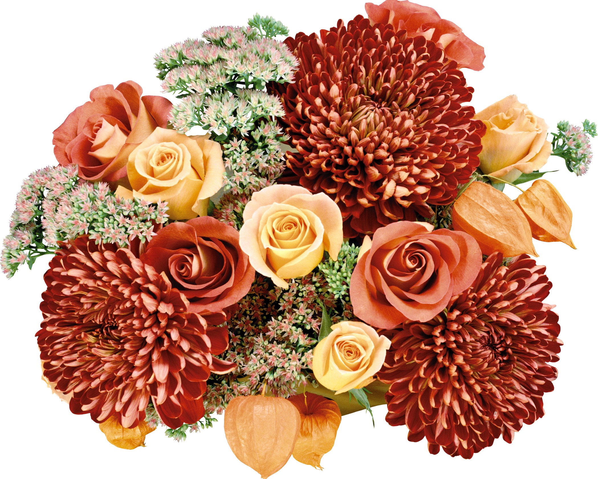 Autumn flower bouquet with roses and chrysanthemums HD Wallpaper