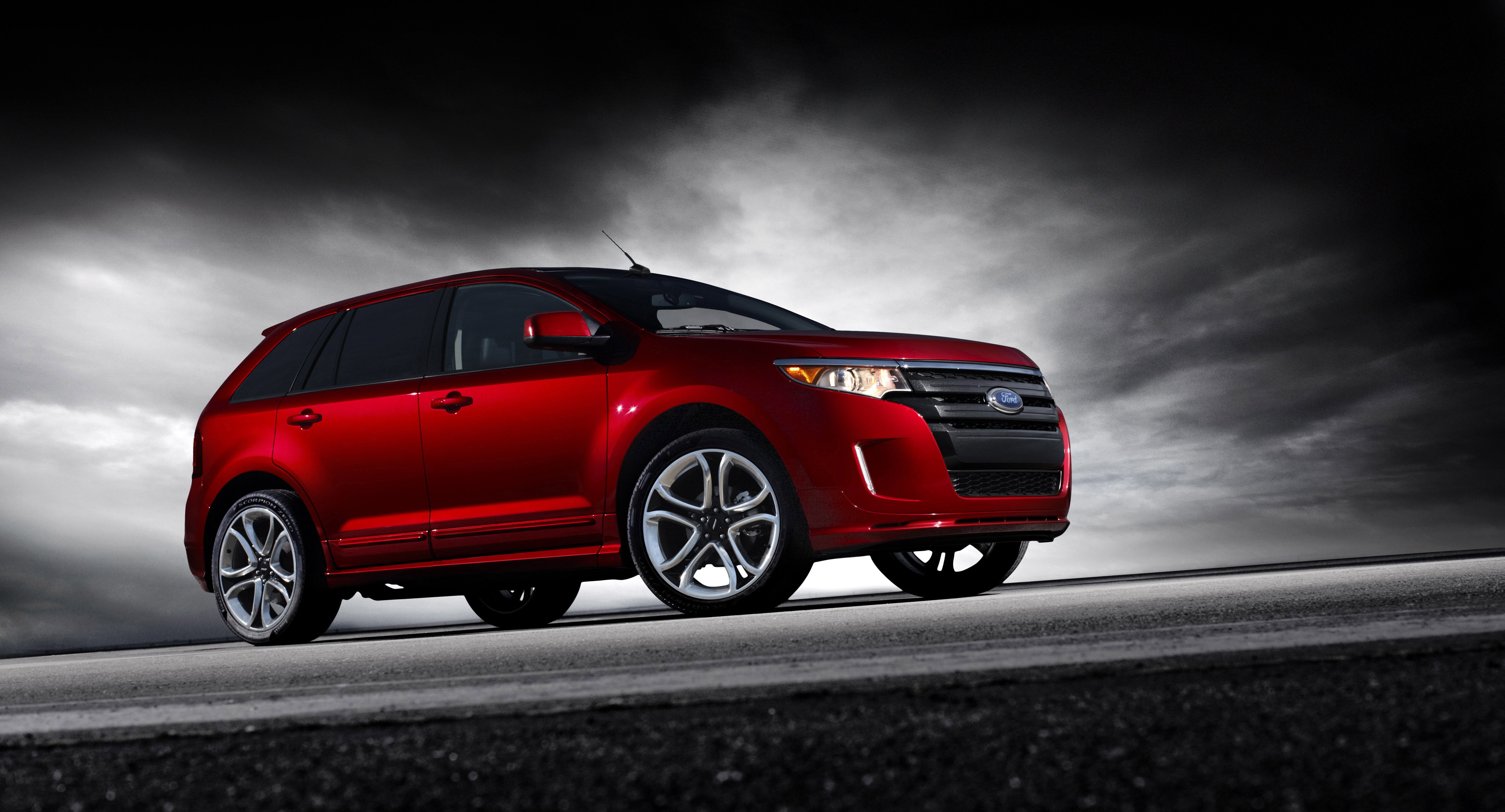 Red Ford Edge on a Road HD Wallpaper