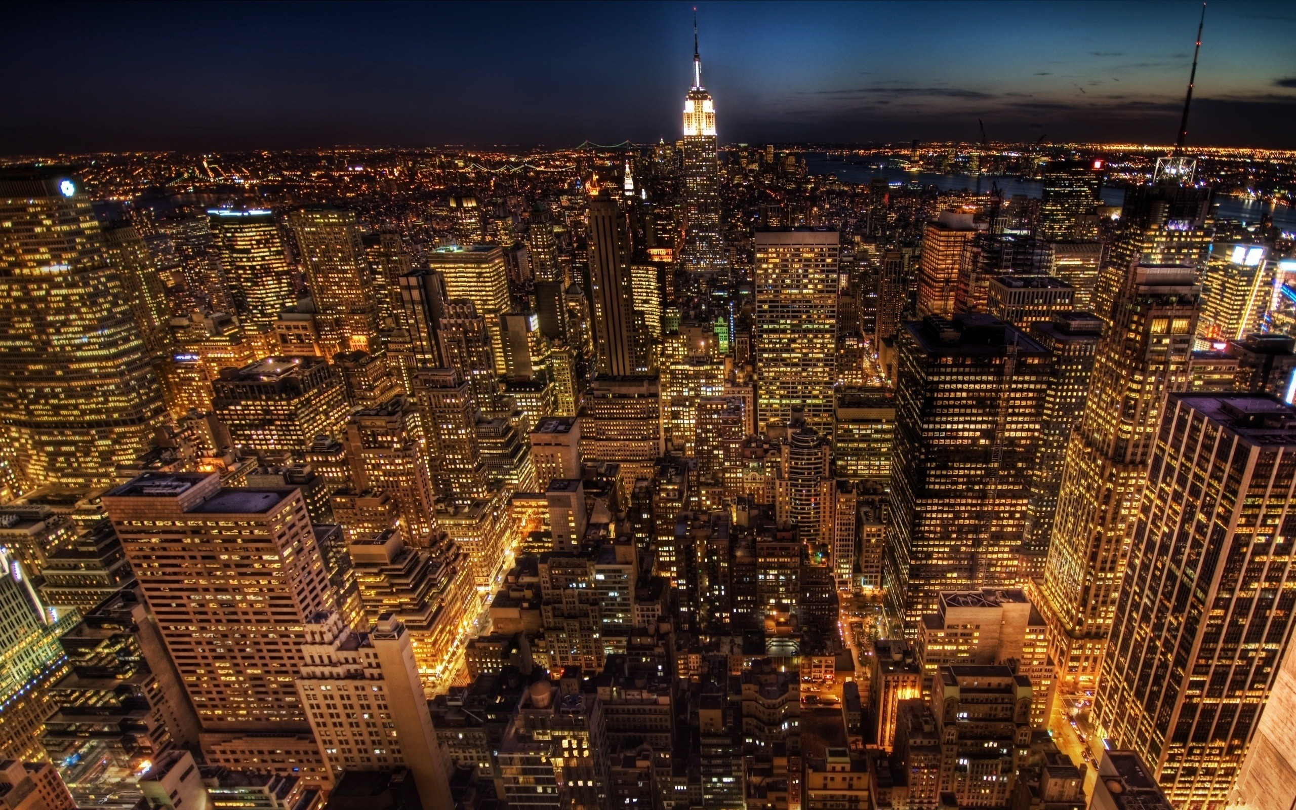 New York City Skyline at Night HD Wallpaper
