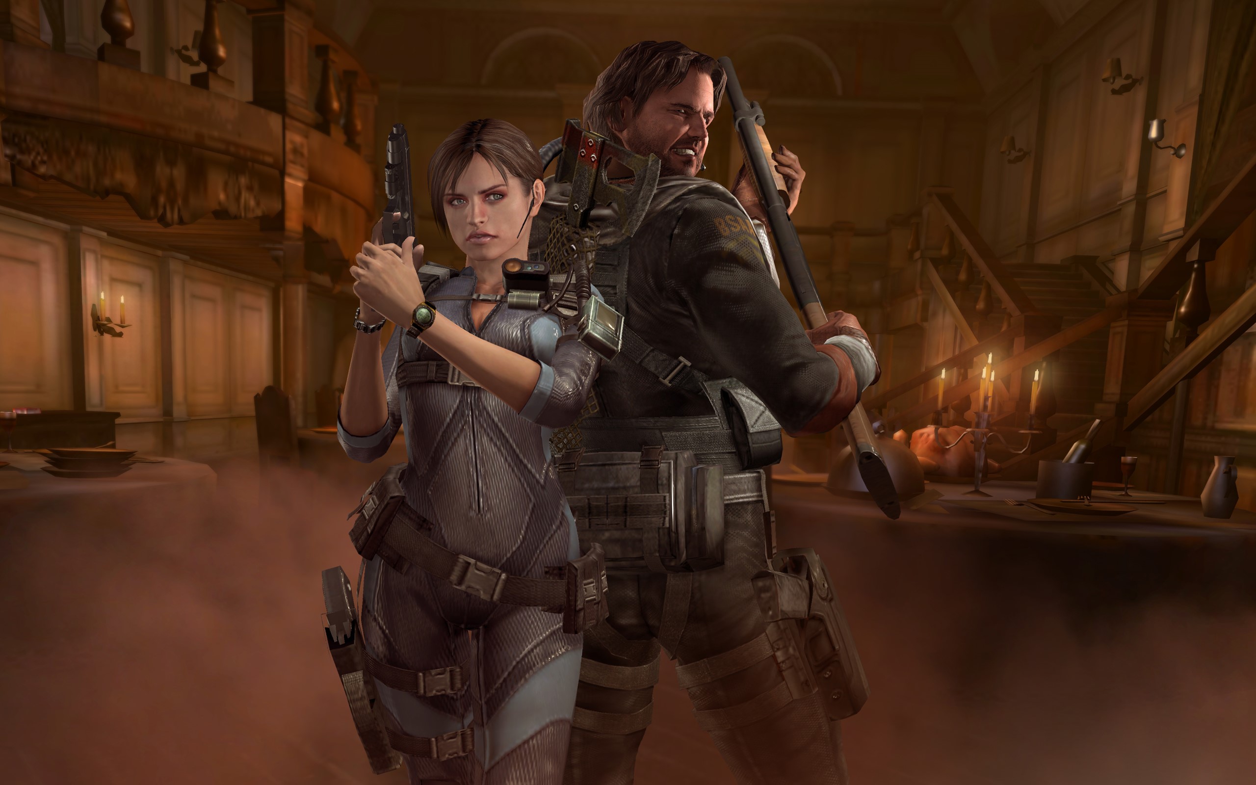 Jill Valentine and Chris Redfield from Resident Evil HD Wallpaper