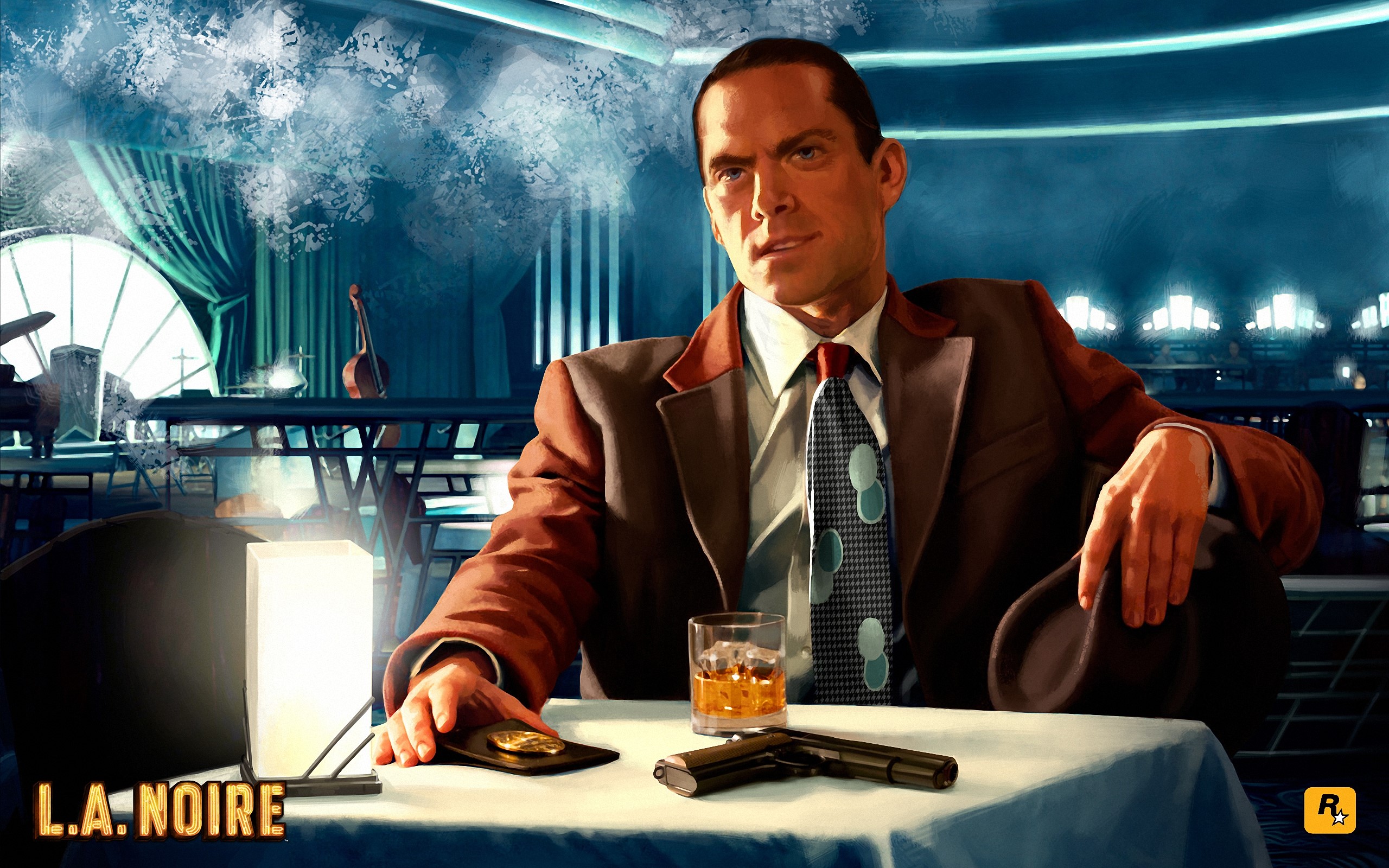 Cole Phelps from L.A. Noire sitting at a table HD Wallpaper