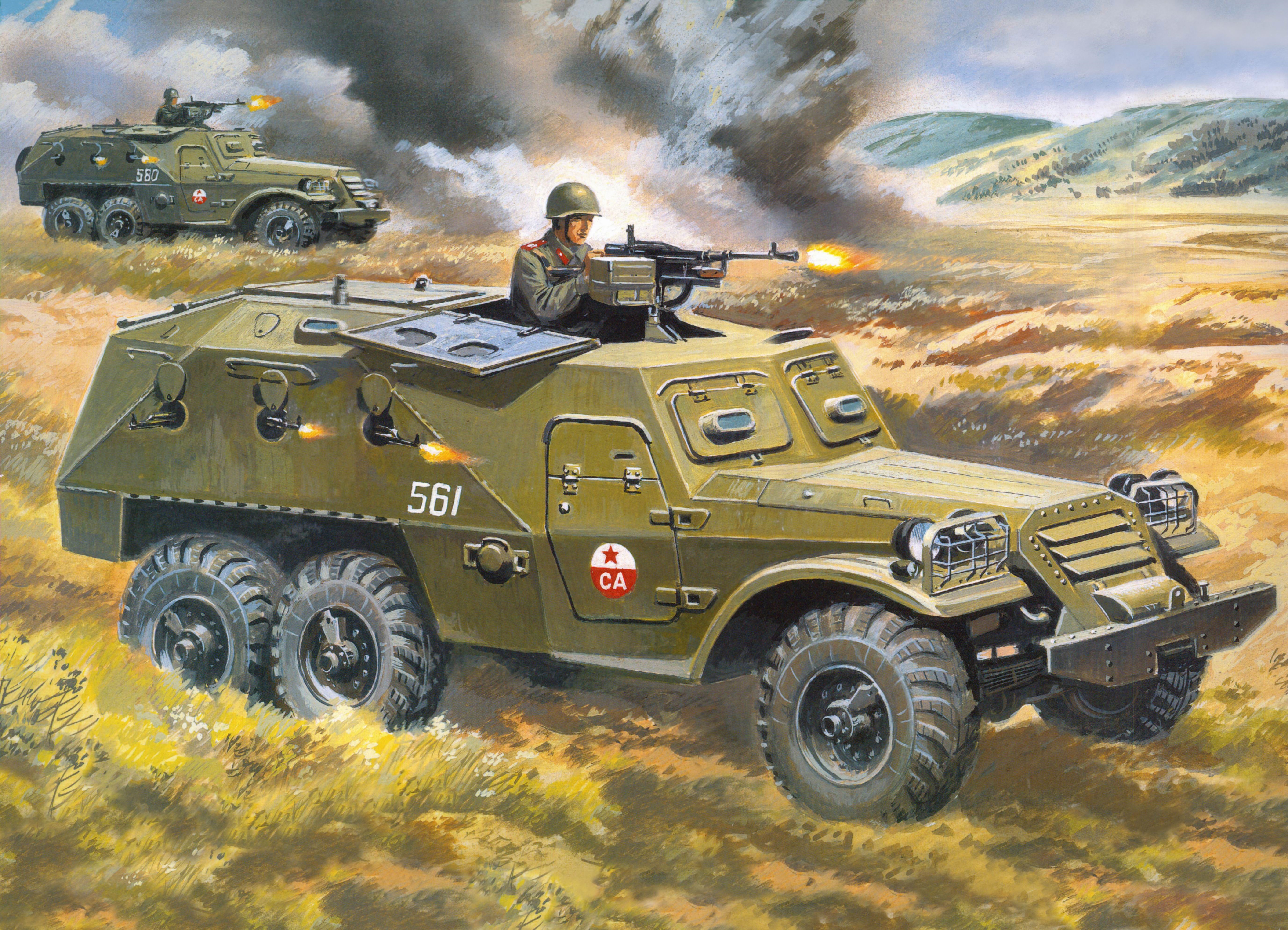 Painting Art of Soviet APCs in Combat HD Wallpaper