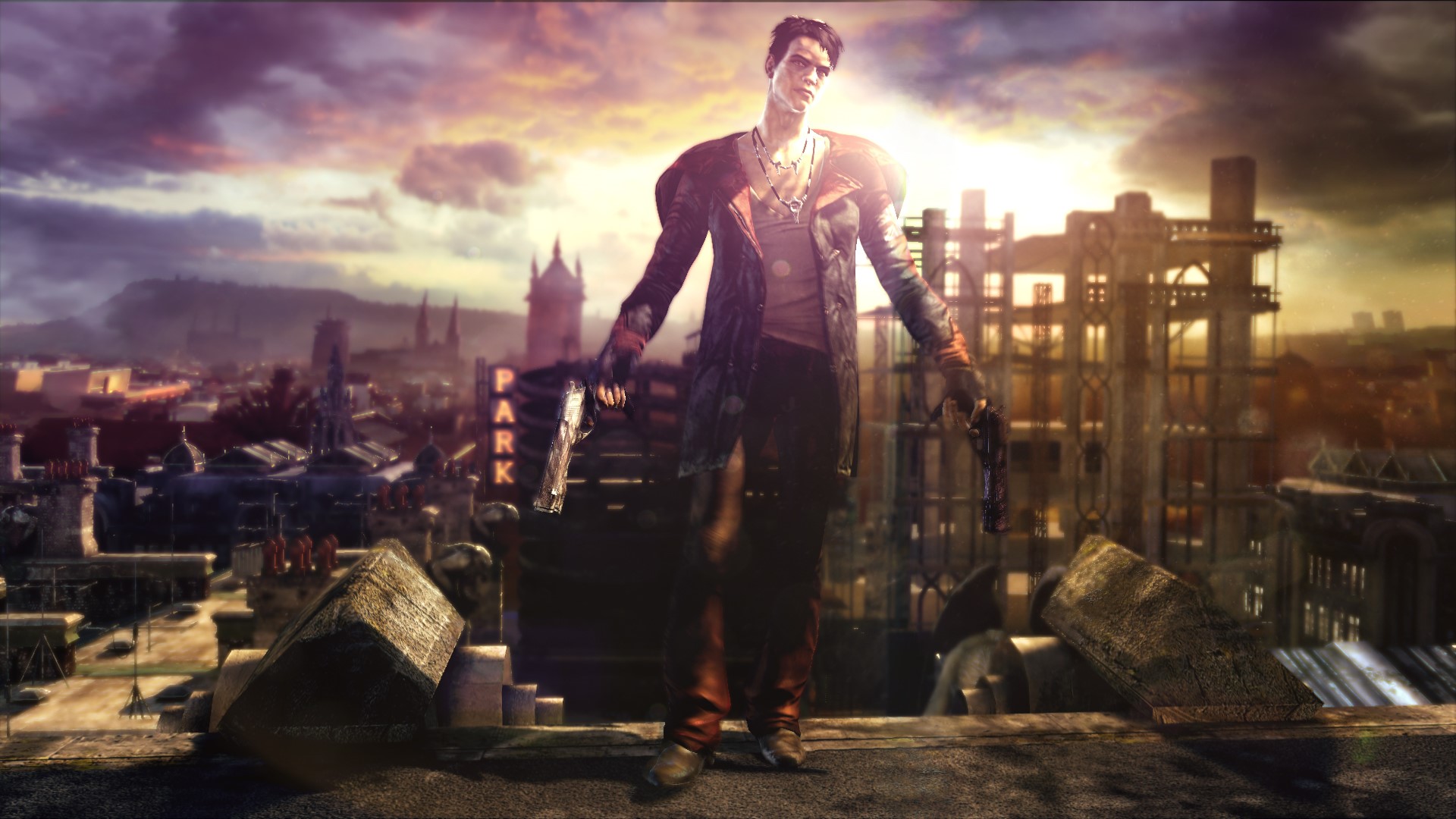 Dante from Devil May Cry with guns HD Wallpaper