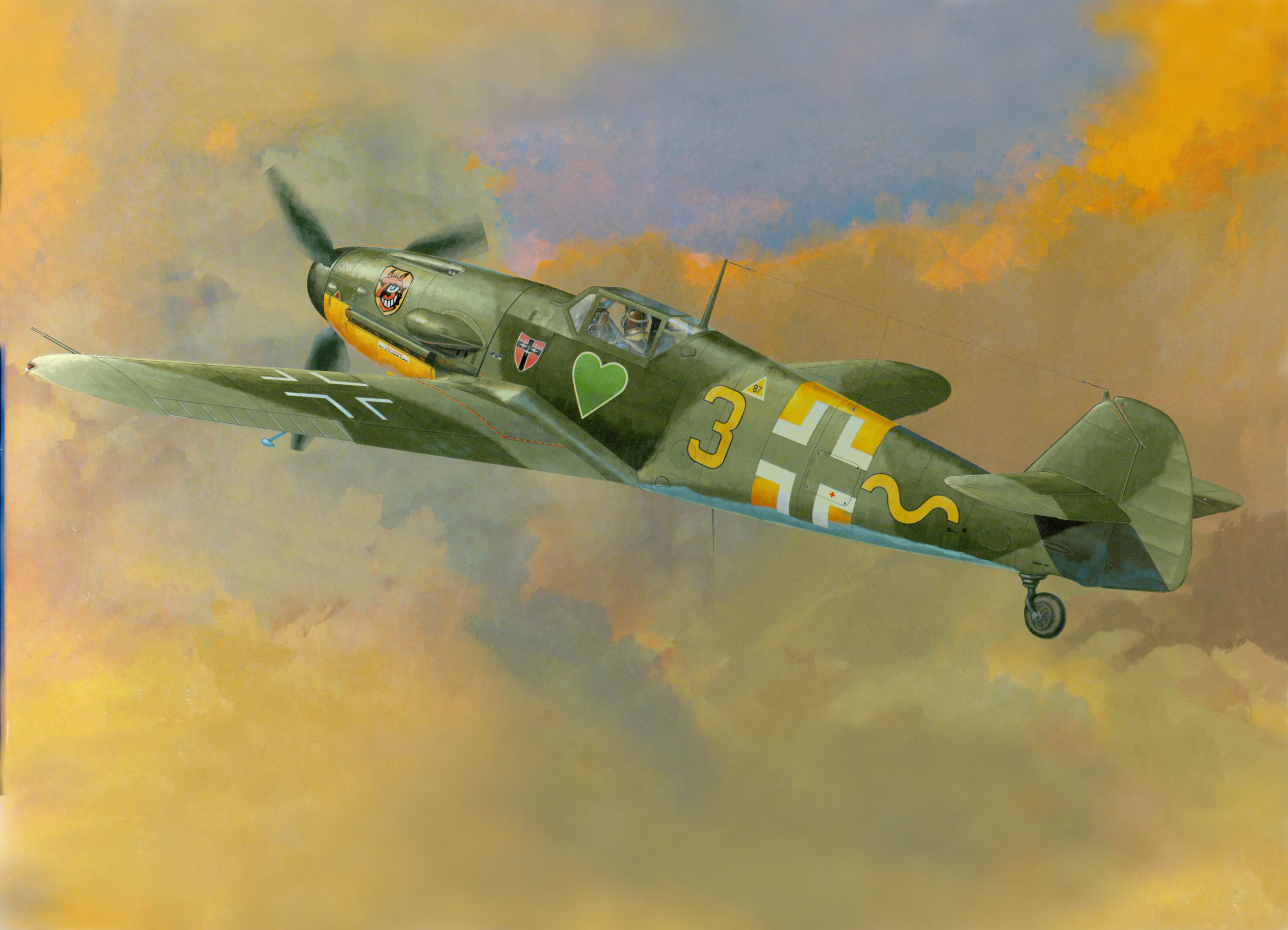 Bf 109G2 Airplane Painting Art HD Wallpaper