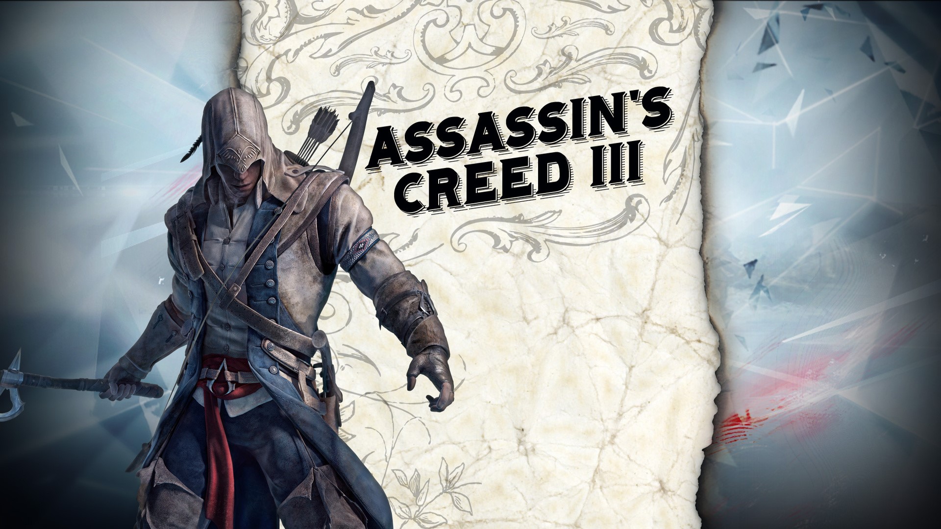 Assassin's Creed III title card with Connor Kenway HD Wallpaper