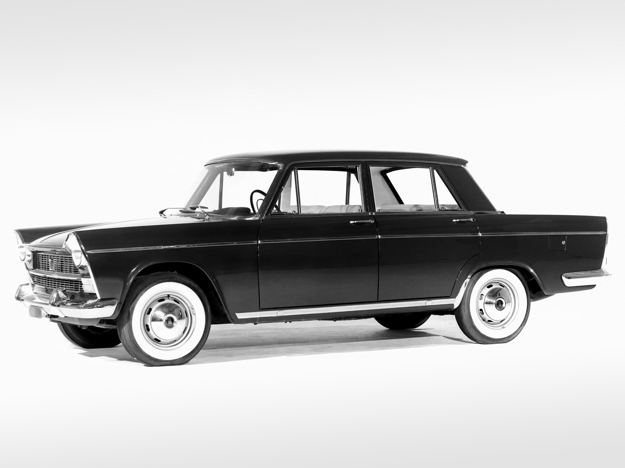 Black Fiat 1500 L 1962 Sedan HD Wallpaper