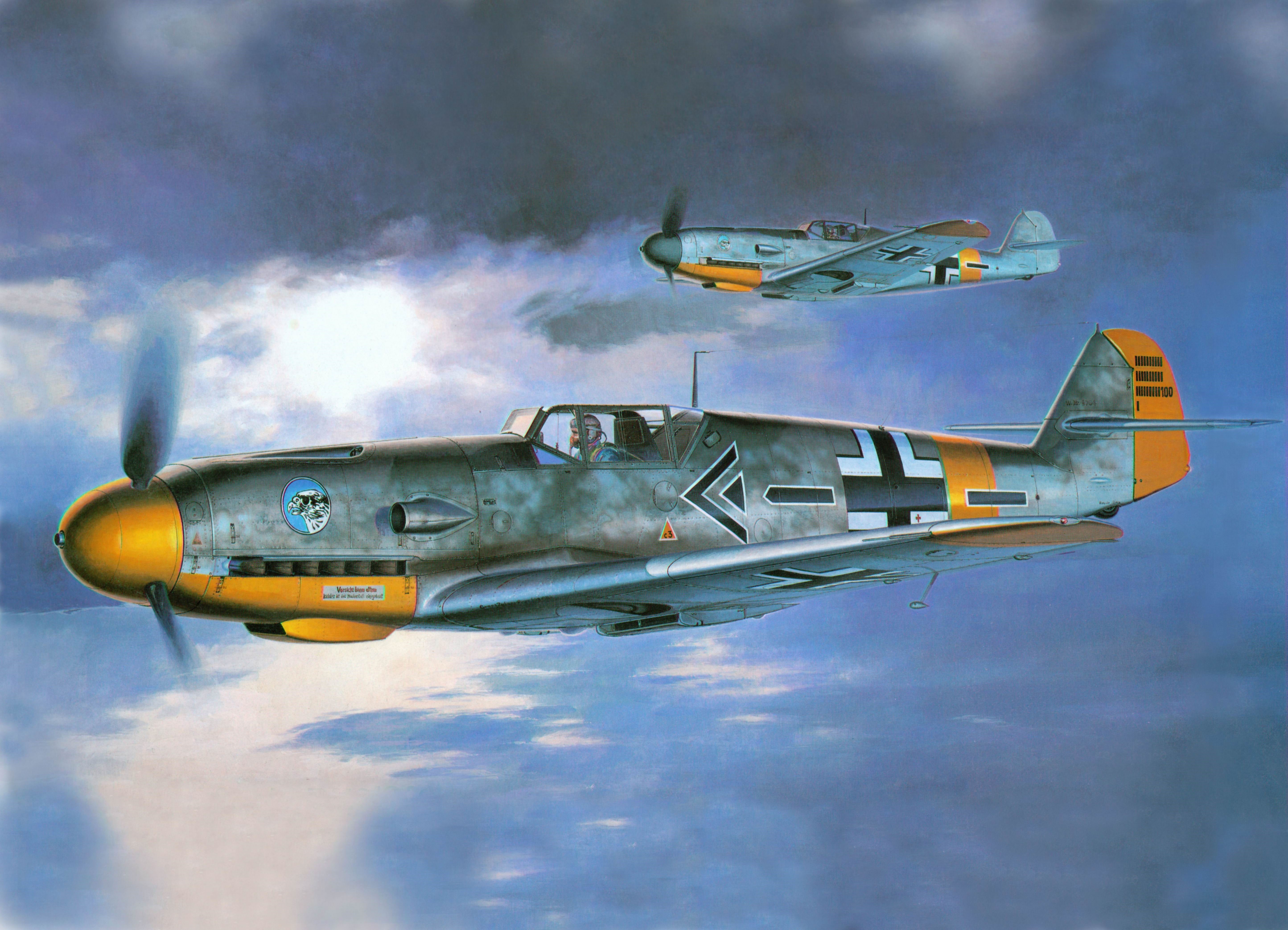 4K Bf 109F2 Airplanes Painting Art HD Wallpaper