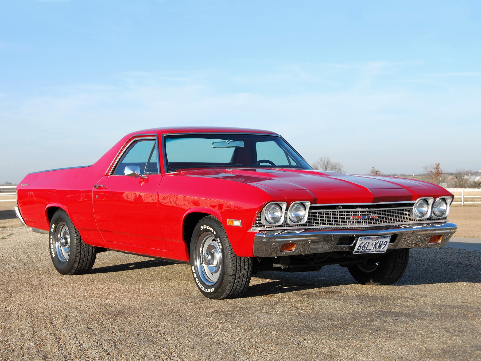 Red 1968 Chevrolet El Camino HD Wallpaper