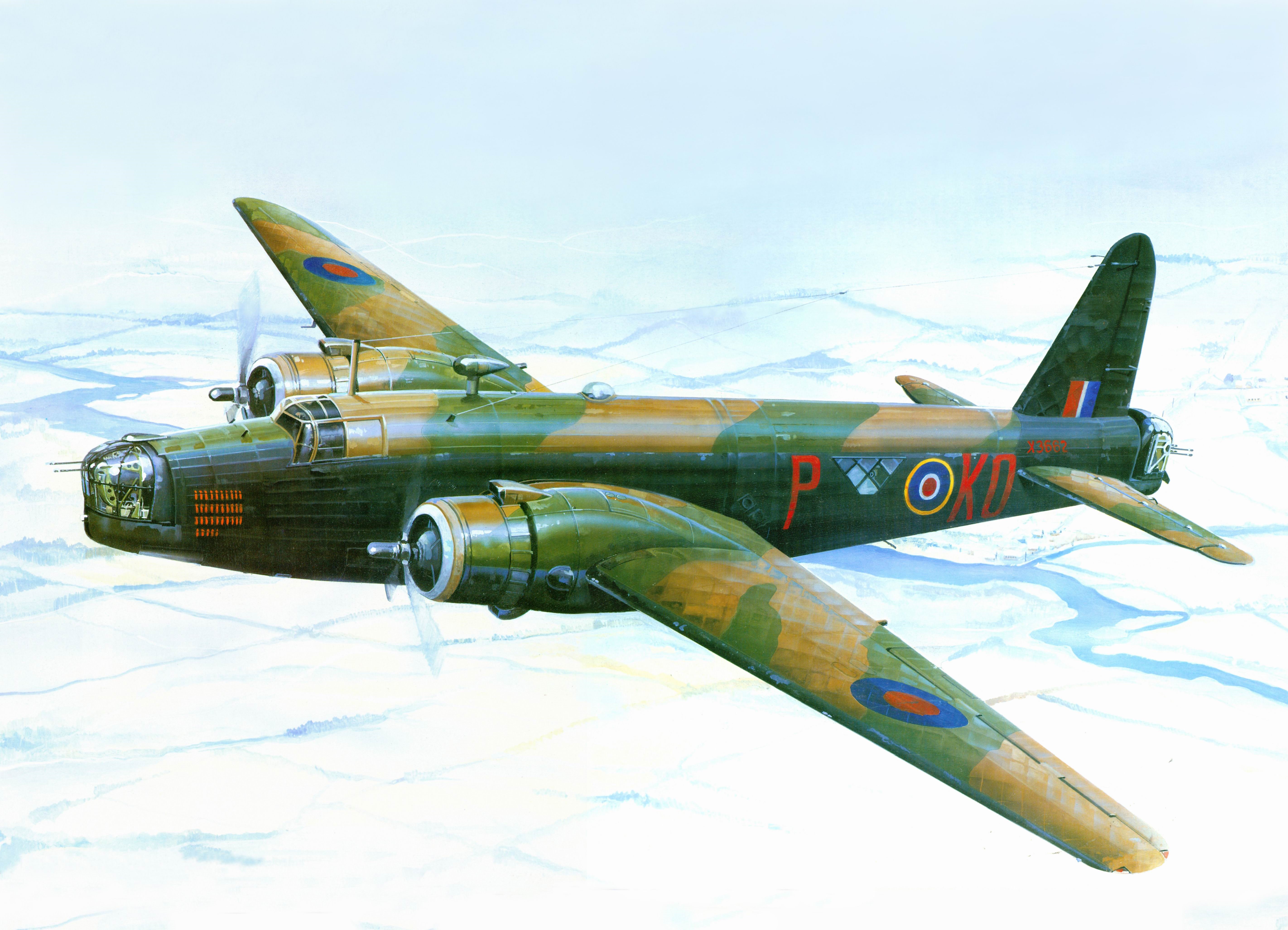 Vickers Wellington Mk.III bomber aircraft painting HD Wallpaper