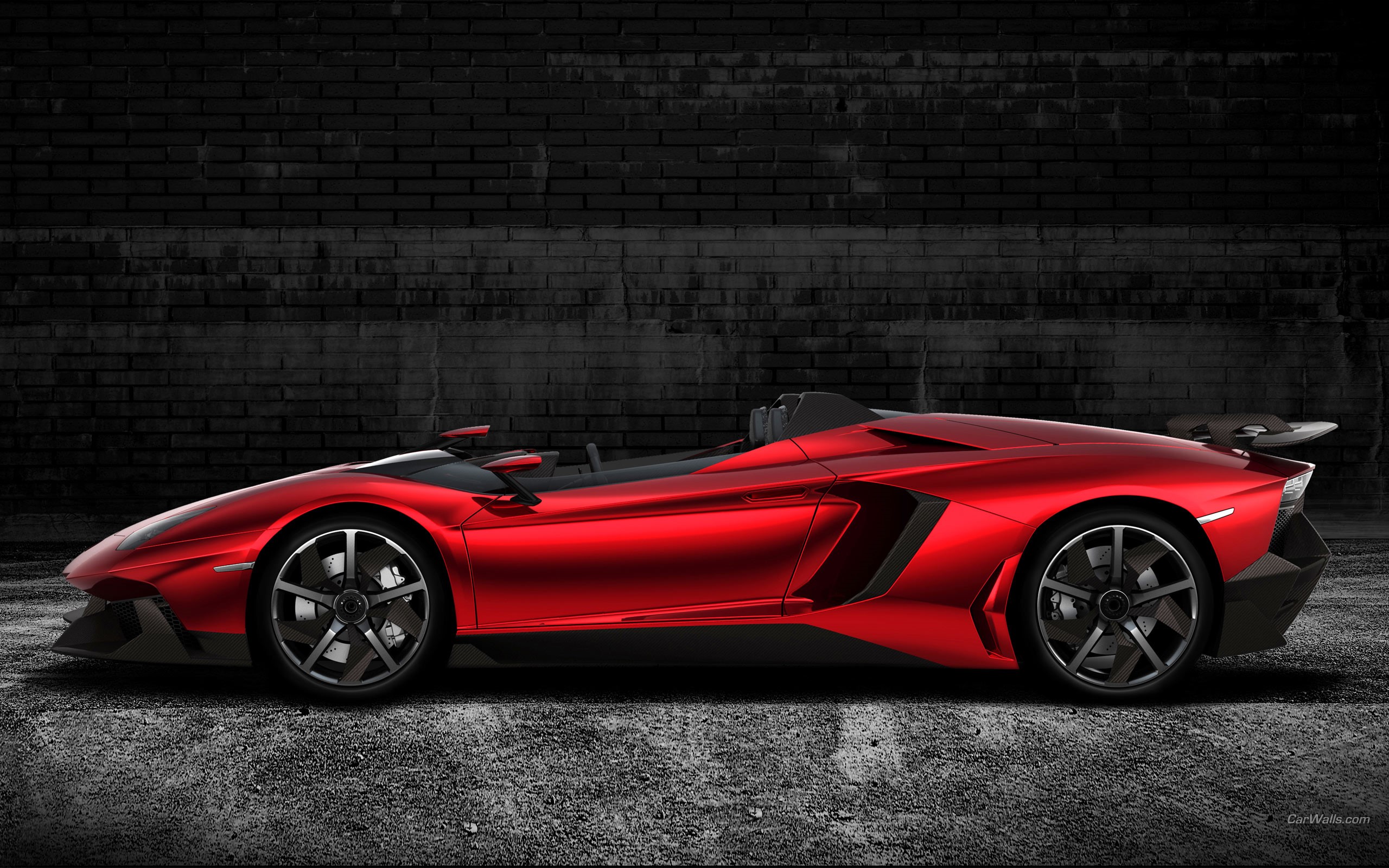 Red Lamborghini Aventador SVJ Roadster HD Wallpaper