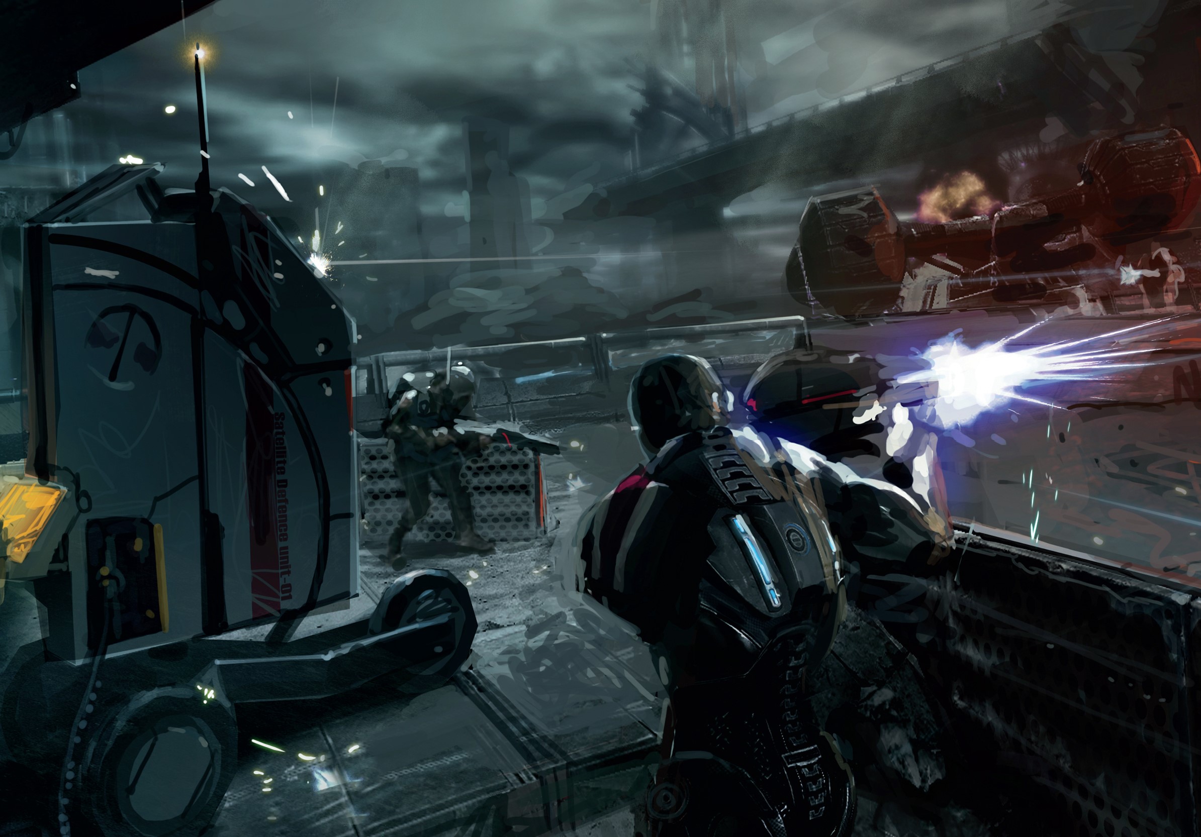 Soldiers in a futuristic battle from Mass Effect HD Wallpaper