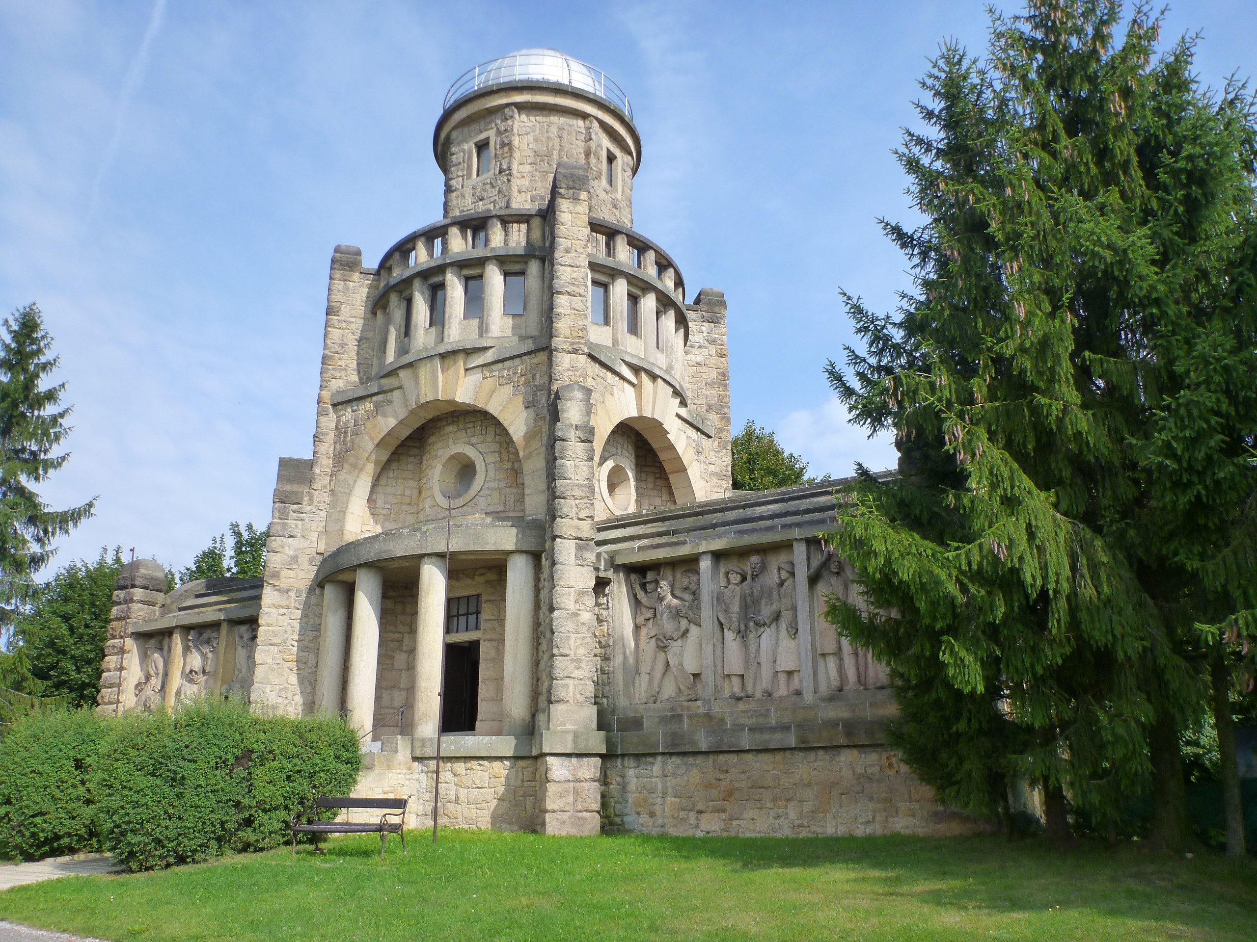 Observatory building with reliefs in Czech Republic HD Wallpaper