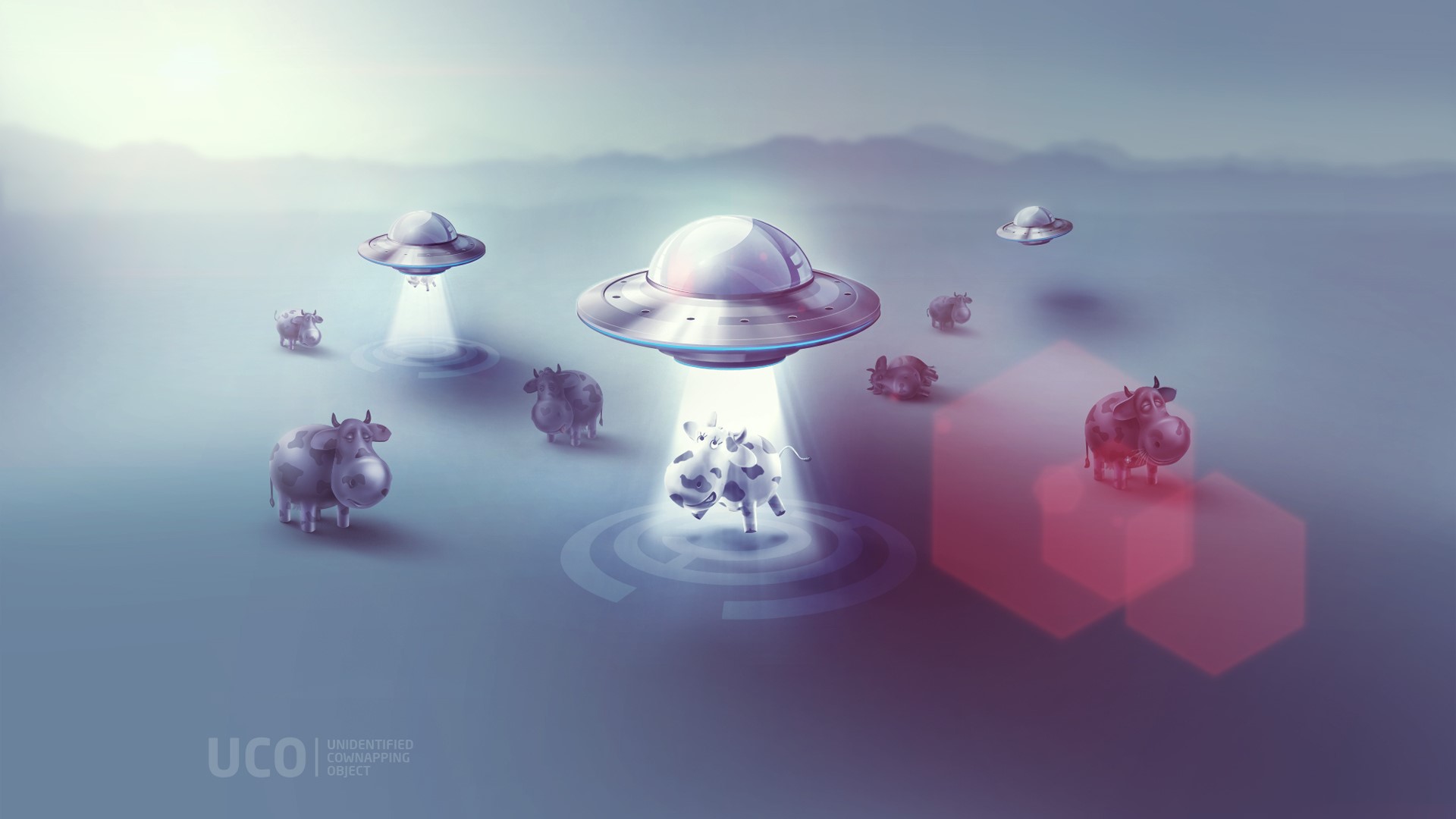 UFOs Abducting Cows HD Wallpaper