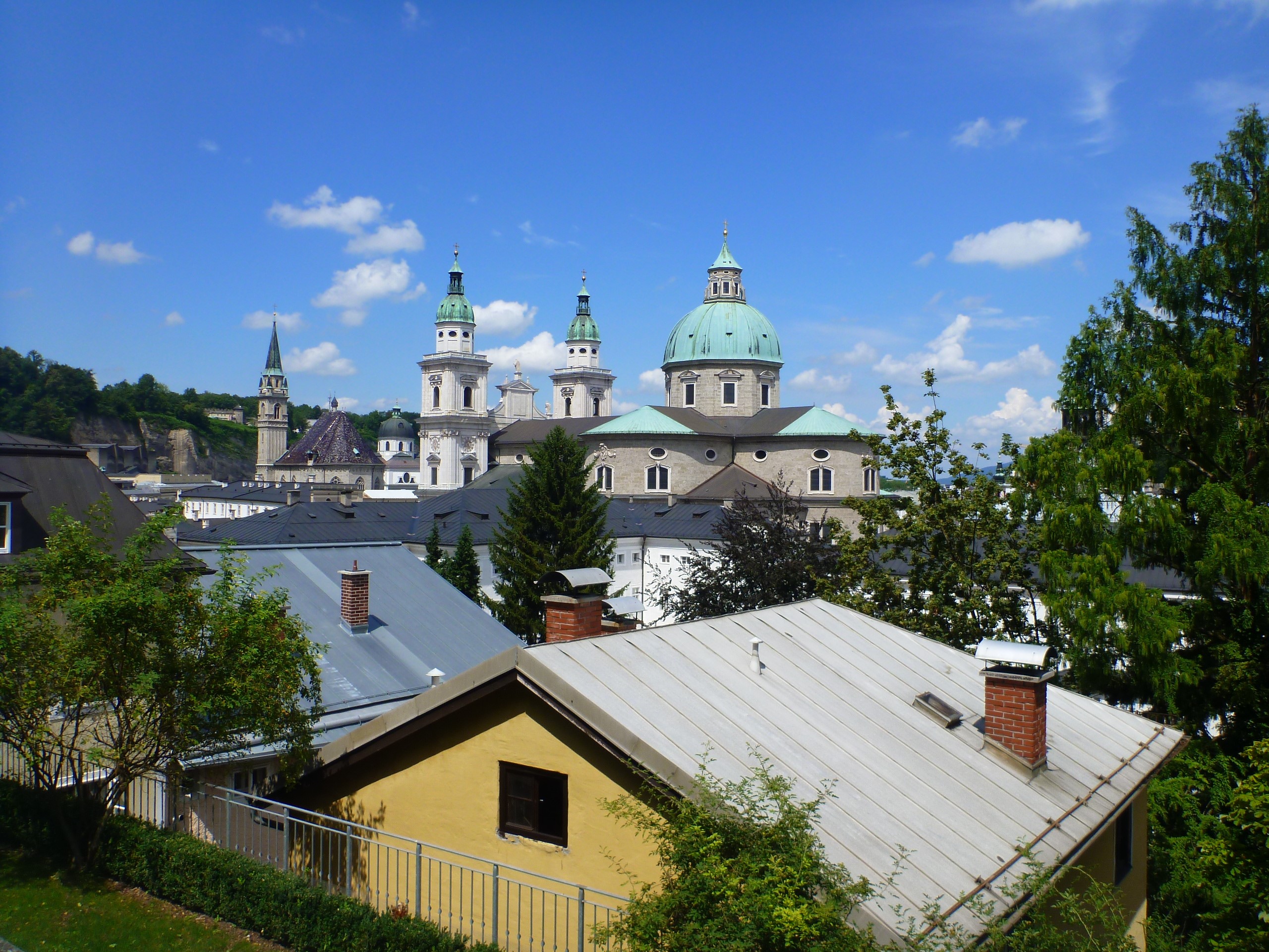 Salzburg Cathedral and city skyline HD Wallpaper