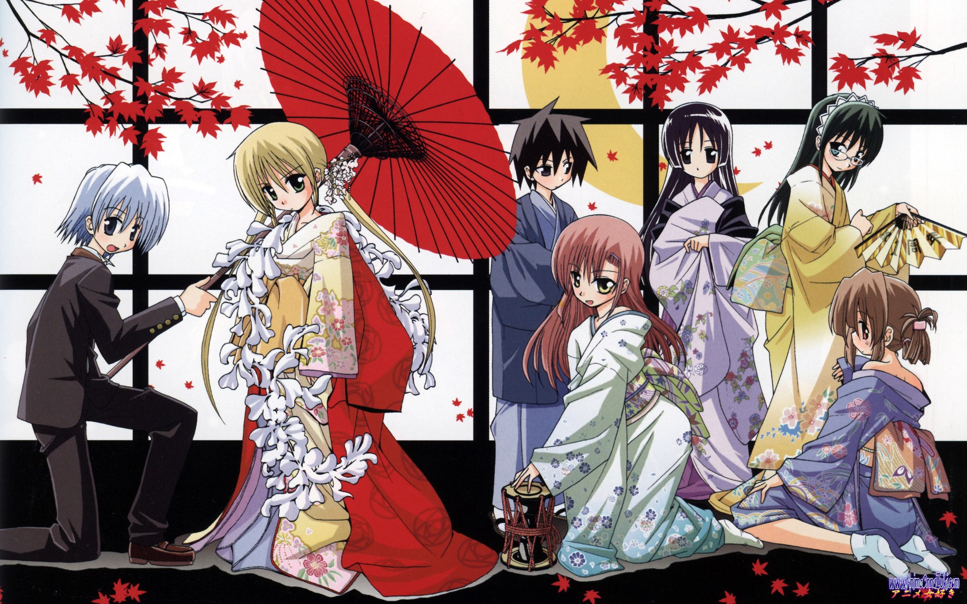 Hayate the Combat Butler characters in kimonos HD Wallpaper